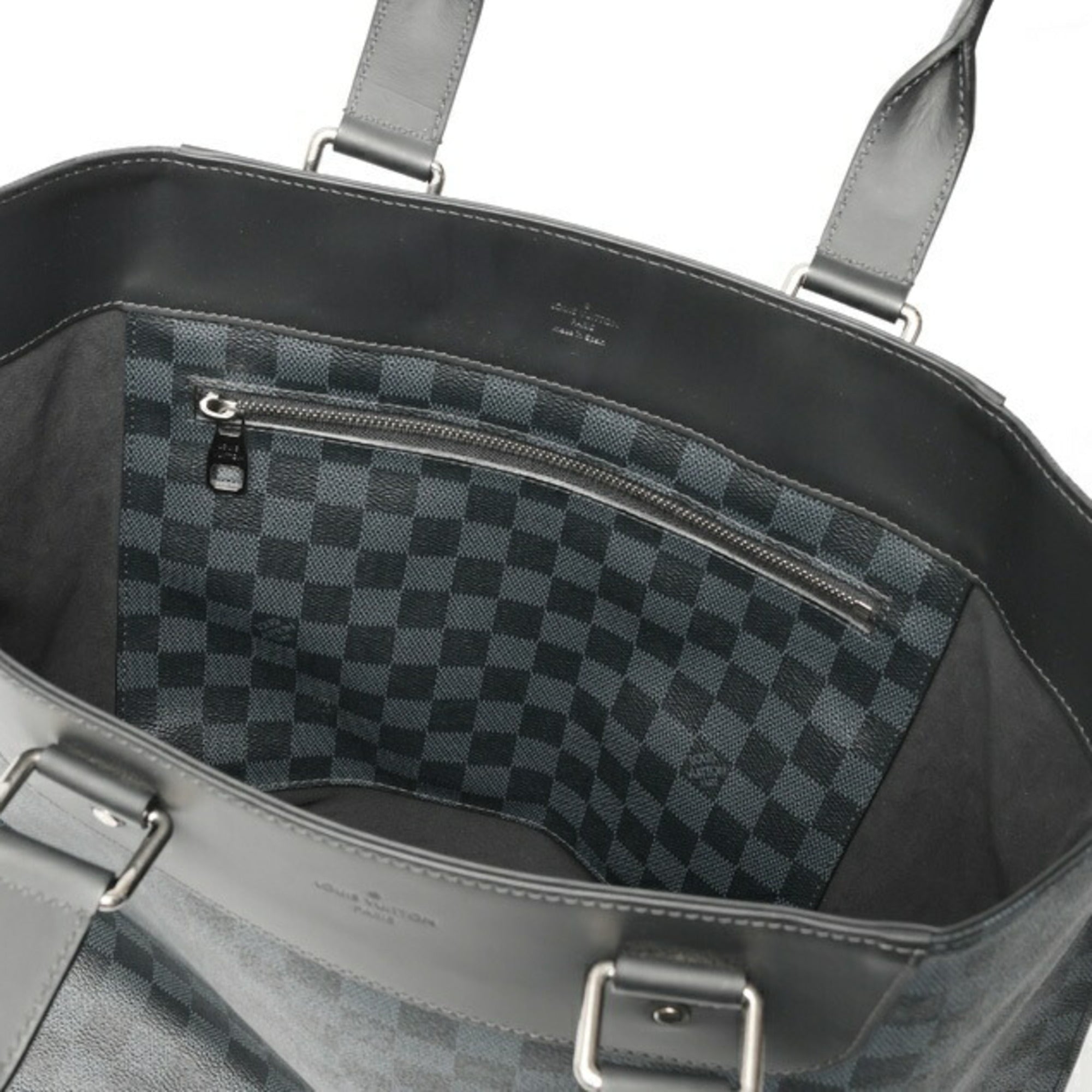 Louis Vuitton Damier Cobalt Black Canvas Leather Tote Bag (Pre-Owned)