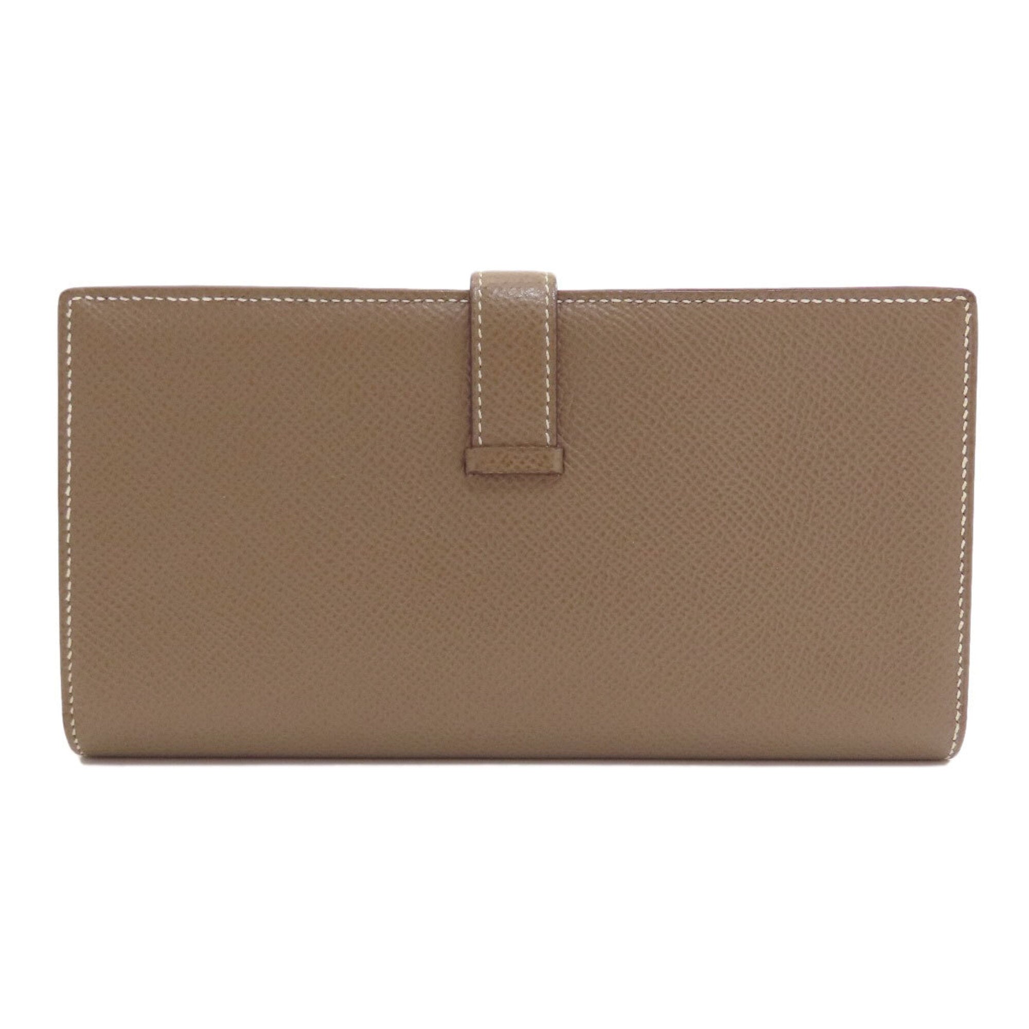 Hermes Etoupe Gray Epsom Leather Long Wallet (Bi-Fold) (Pre-Owned)
