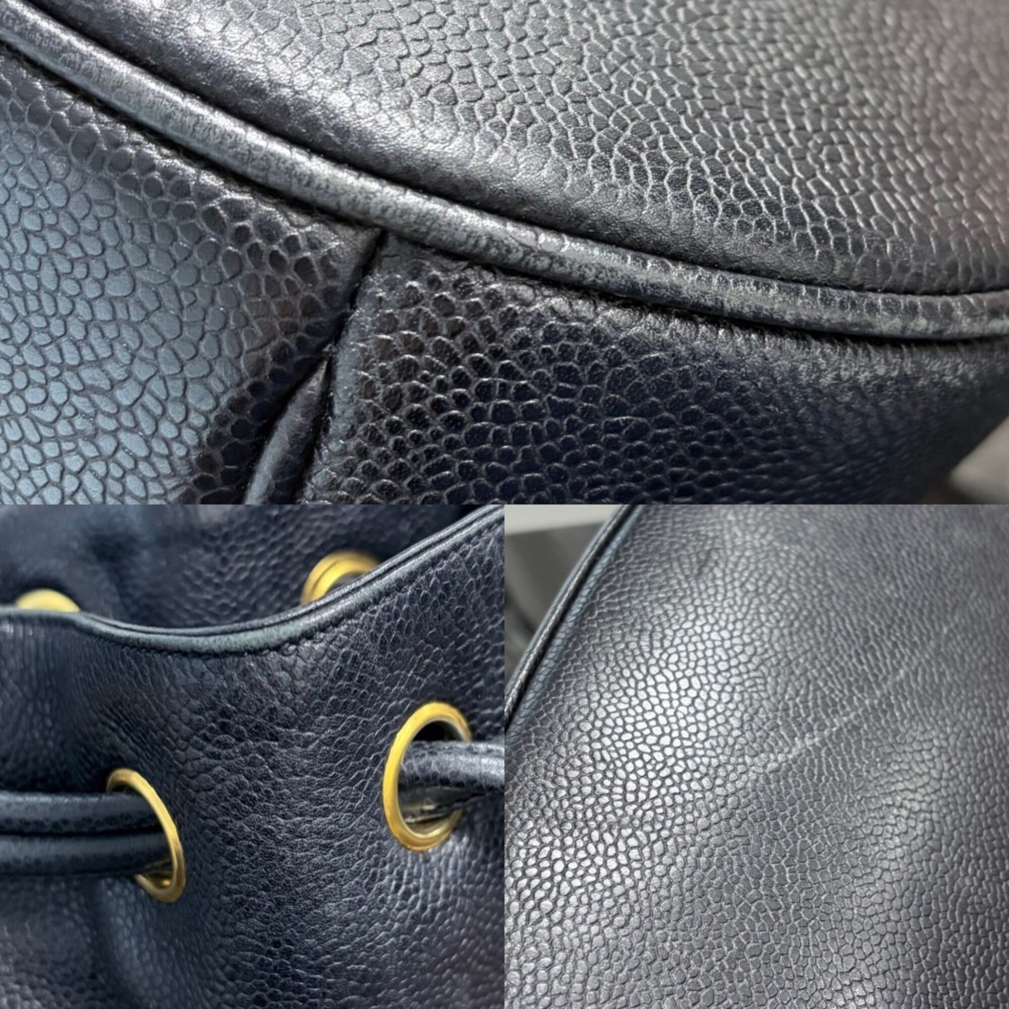 Chanel Black Grained Calfskin Handbag (Pre-Owned)