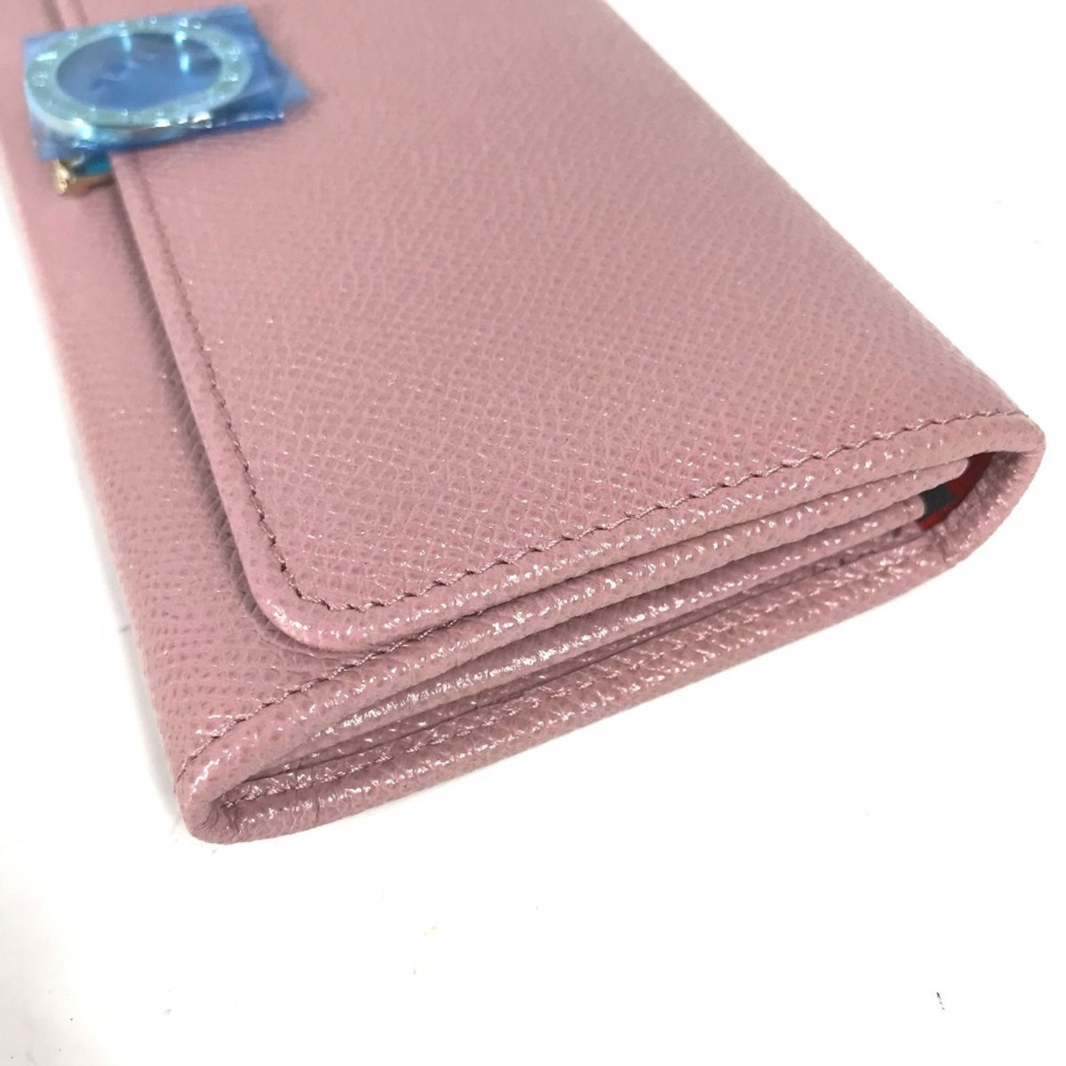 Bvlgari Pink Leather Long Wallet (Bi-Fold) (Pre-Owned)