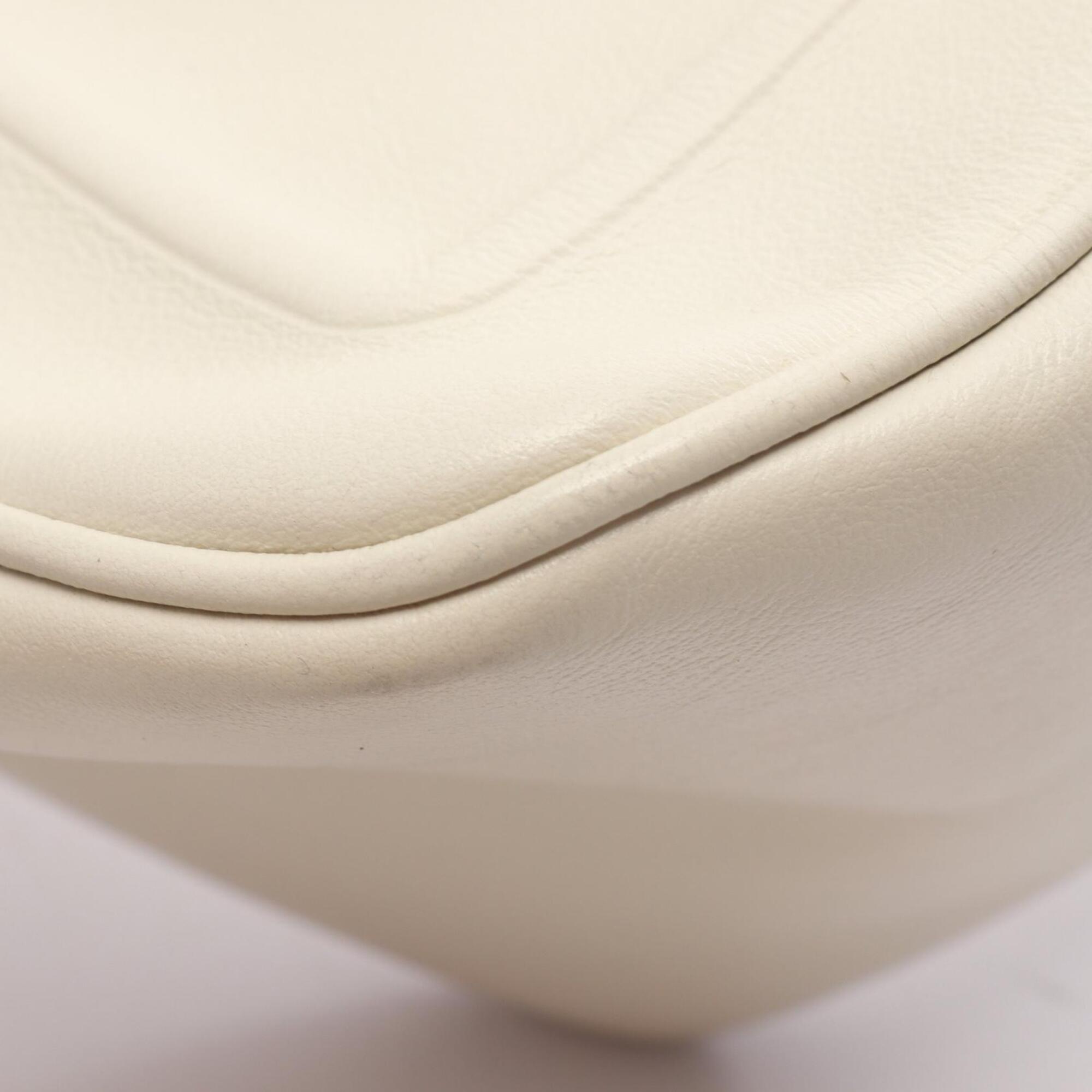 Prada White Leather Handbag Shoulder Bag (Pre-Owned)