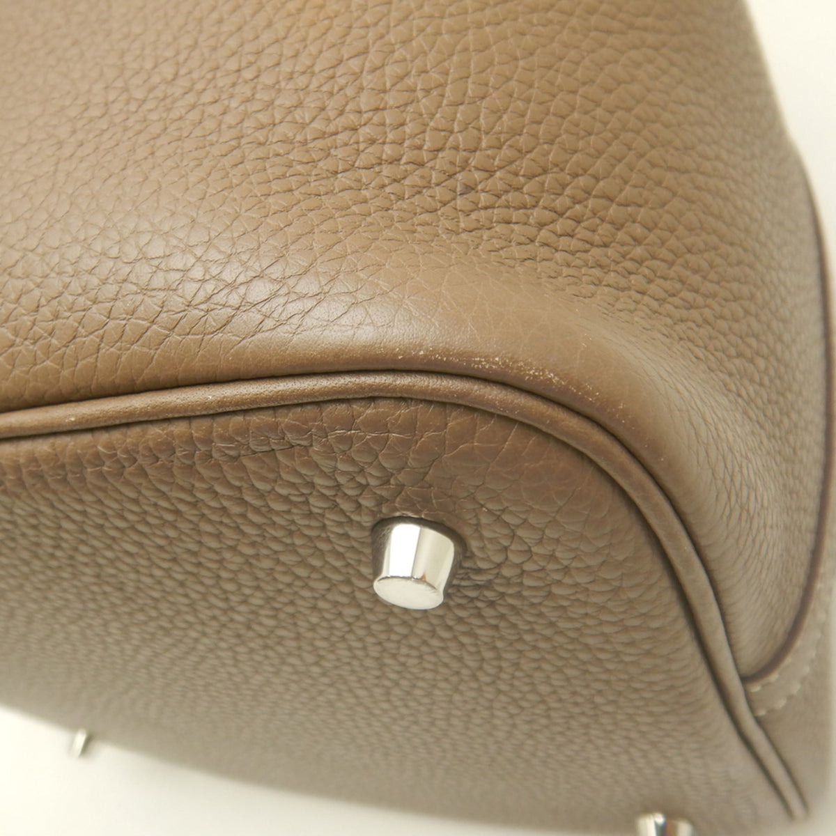 Hermes Picotin Etoupe Gray Taurillon Clemence Leather Handbag (Pre-Owned)