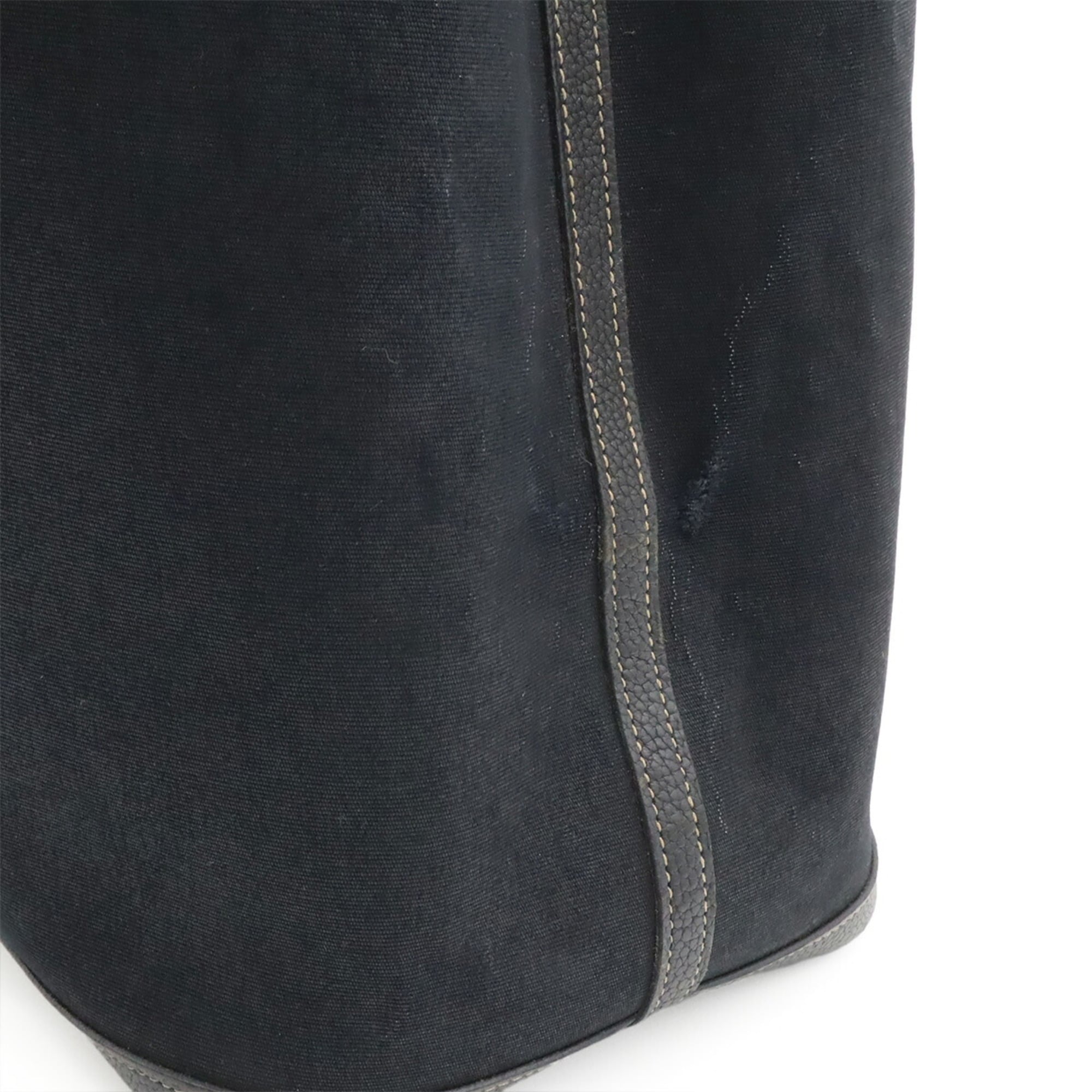Hermes Black Toile Officier Handbag Shoulder Bag Tote Bag (Pre-Owned)