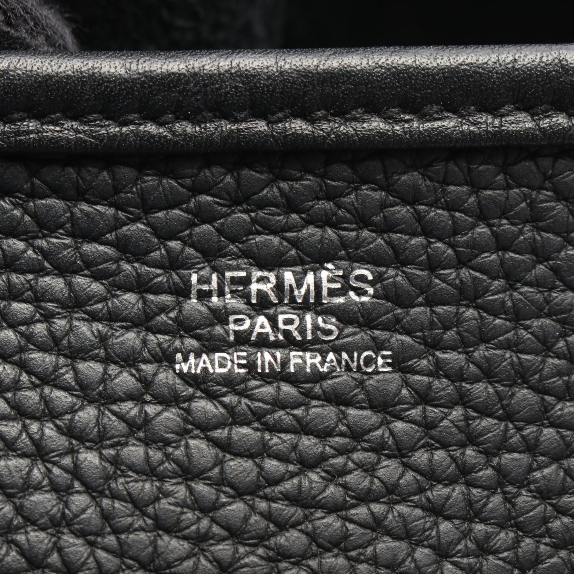 Hermes Black Taurillon Clemence Leather Shoulder Bag (Pre-Owned)