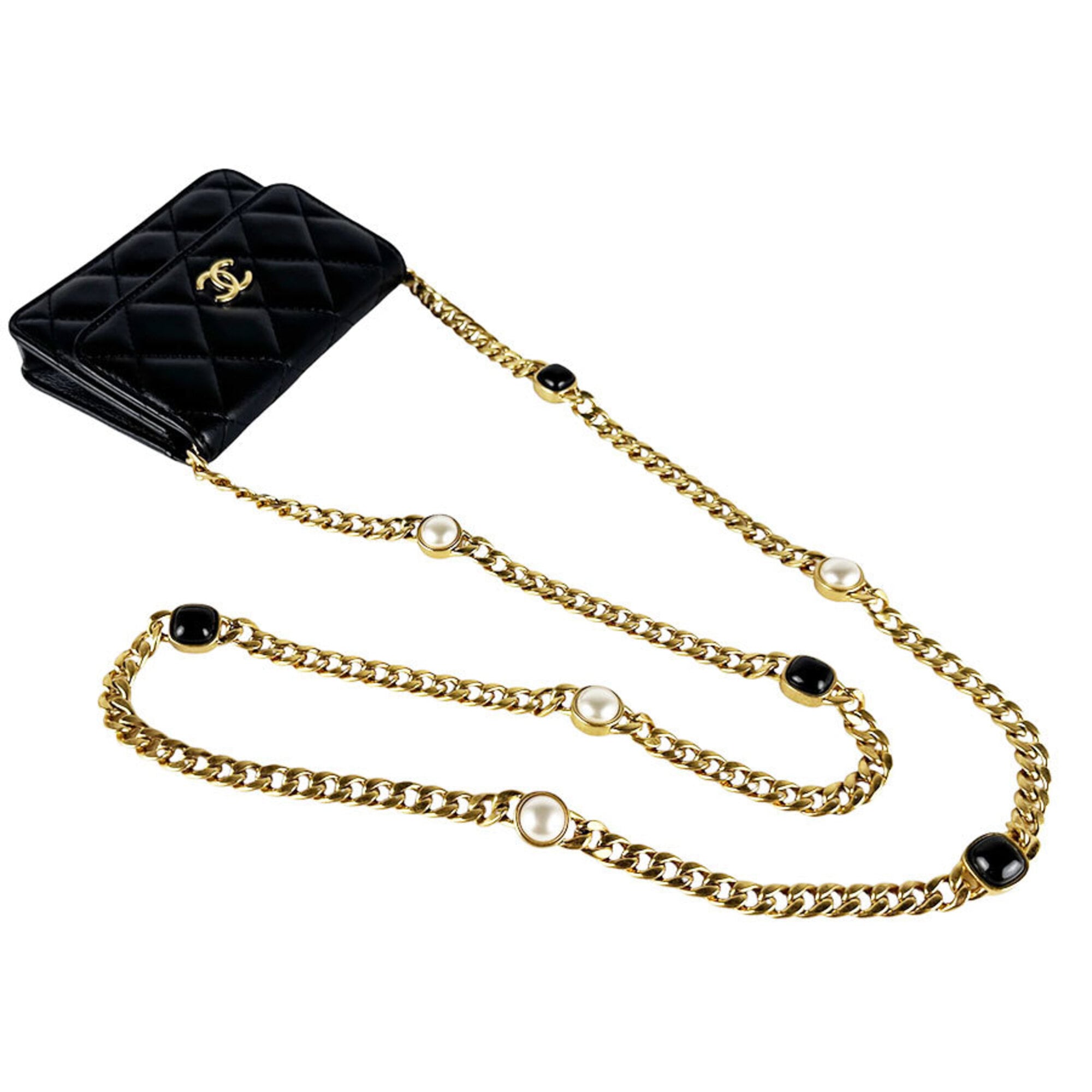 Chanel Black Leather Pochette (Pre-Owned)