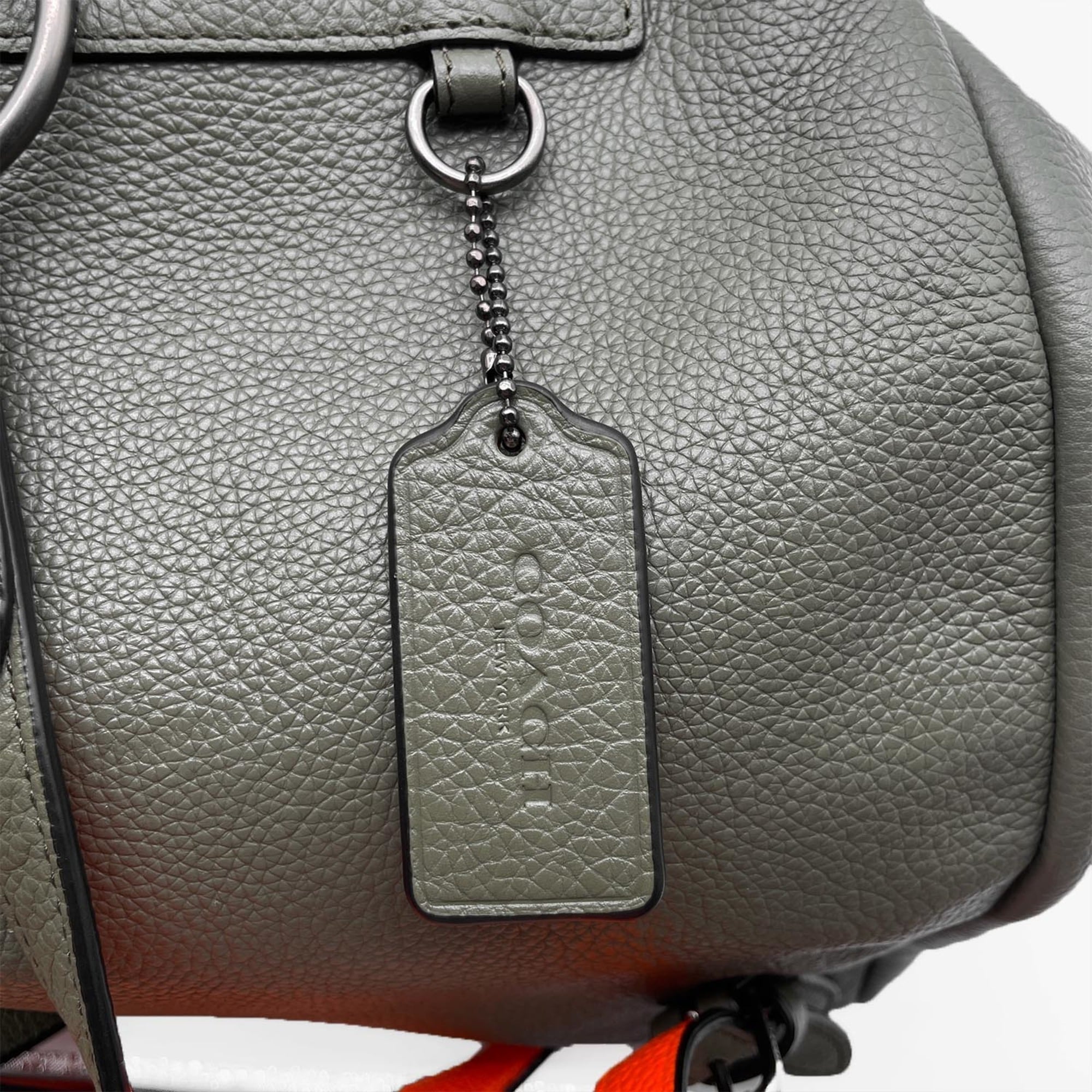 Coach Khaki Orange Leather Backpack (Pre-Owned)