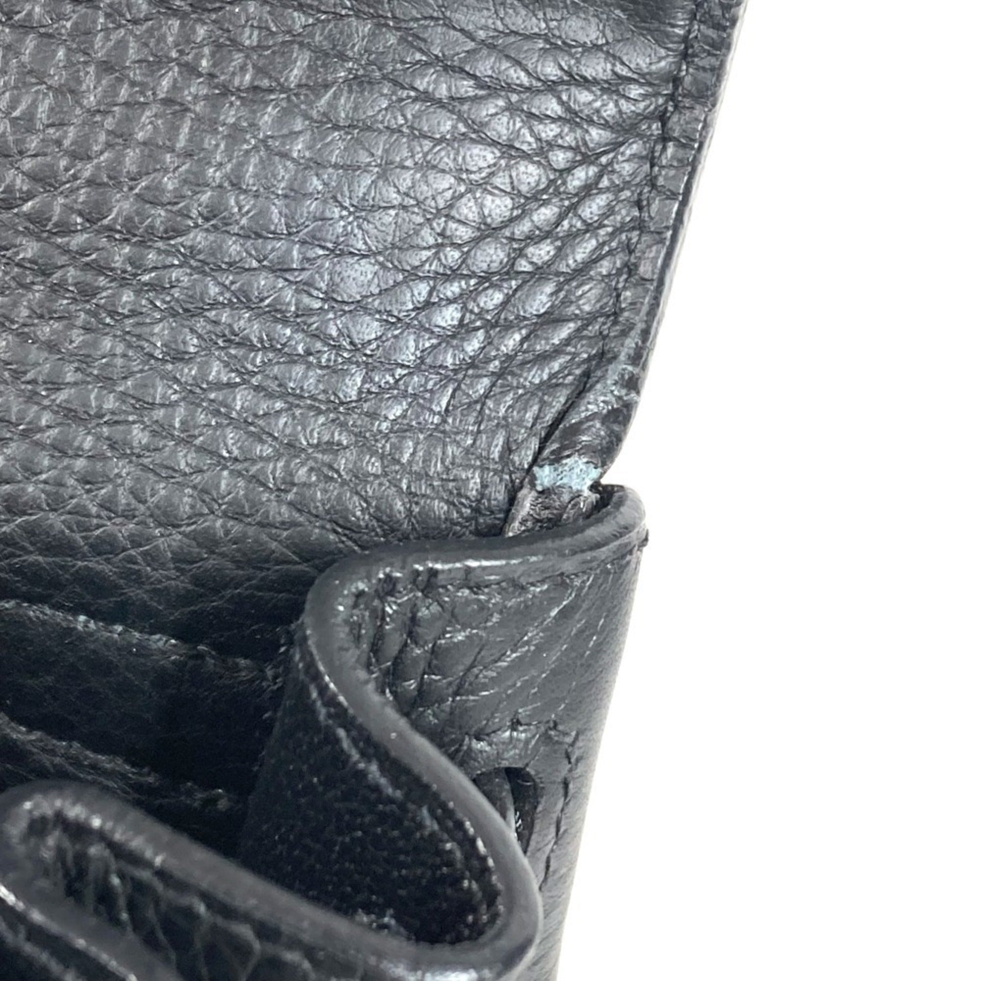 Hermes Black Taurillon Clemence Leather Handbag Shoulder Bag (Pre-Owned)