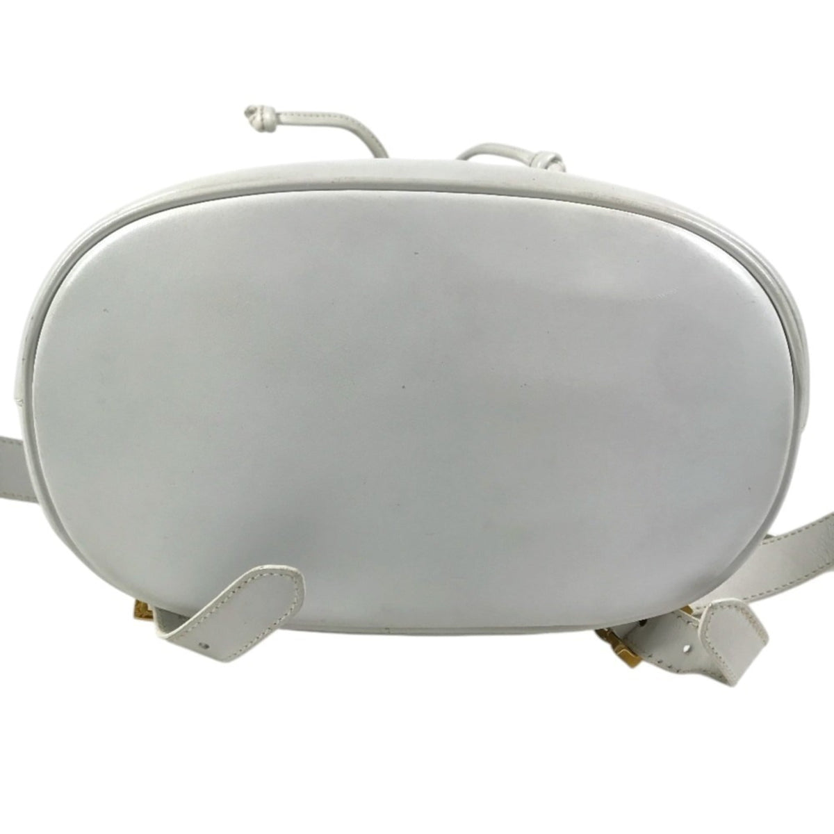 Salvatore Ferragamo Gancini White Straw Leather Backpack (Pre-Owned)