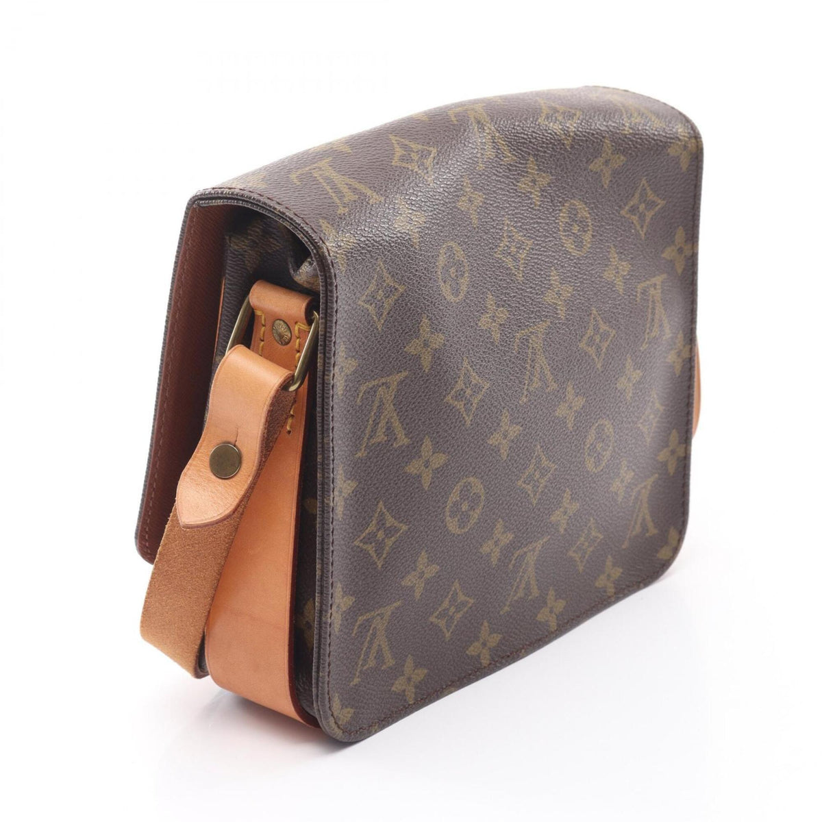 Louis Vuitton Monogram Brown Coated Canvas Leather Handbag Shoulder Bag (Pre-Owned)