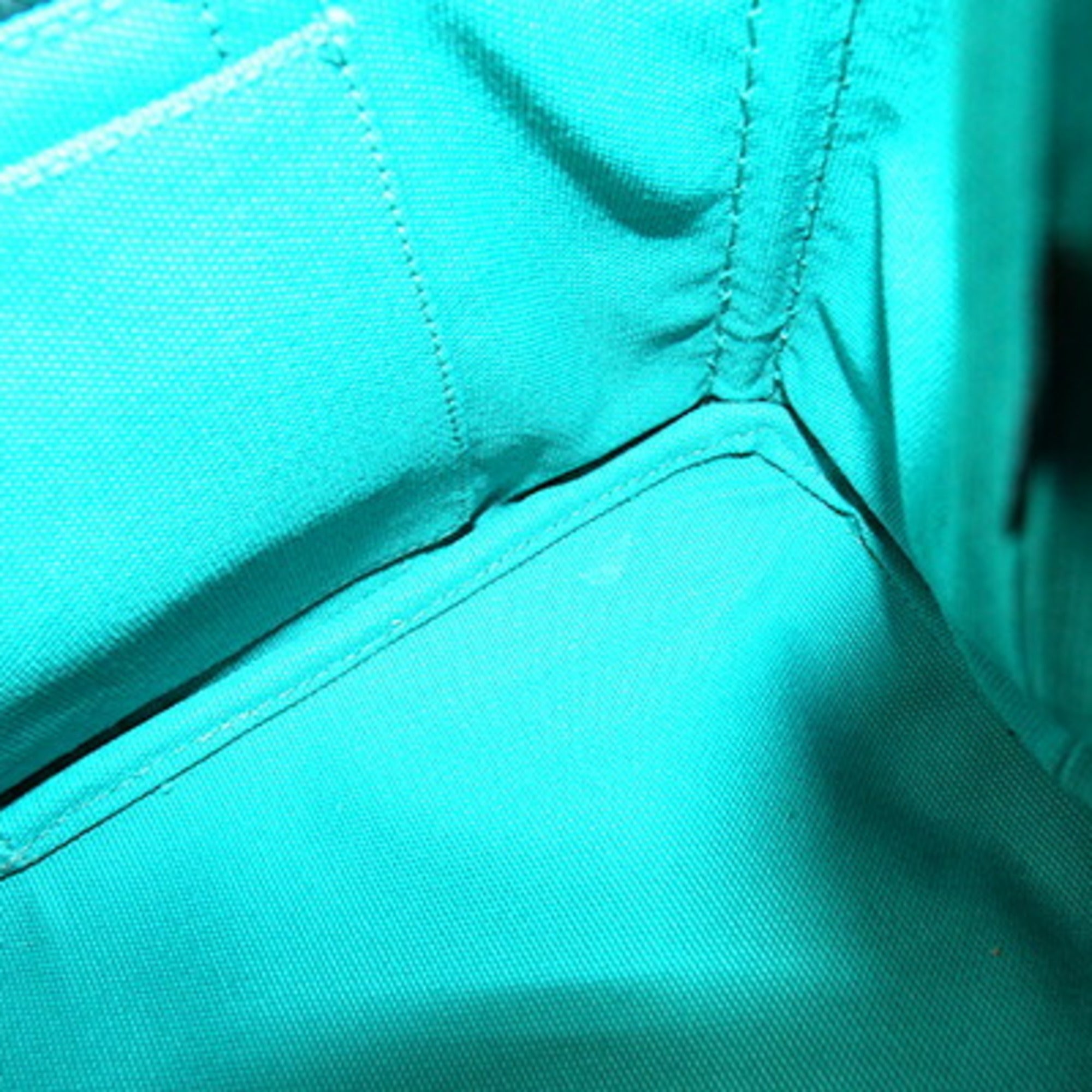 Prada Blue Green Yellow Canapa Canvas Handbag Tote Bag (Pre-Owned)