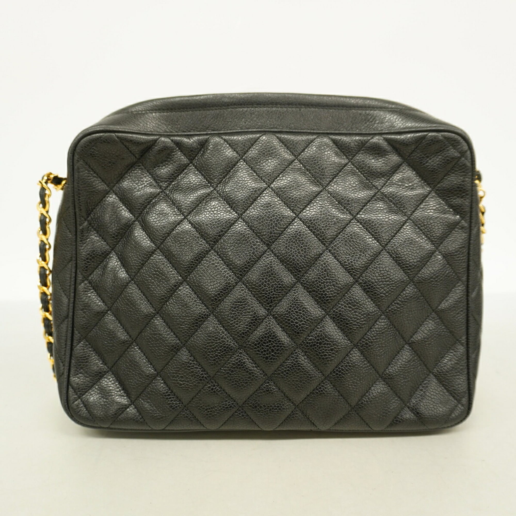 Chanel Black Grained Calfskin Shoulder Bag (Pre-Owned)