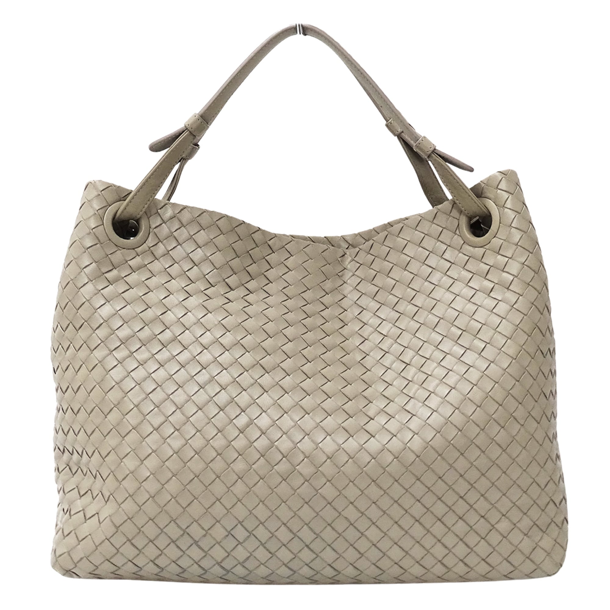 Bottega Veneta Beige Blue Intrecciato Handbag Tote Bag (Pre-Owned)