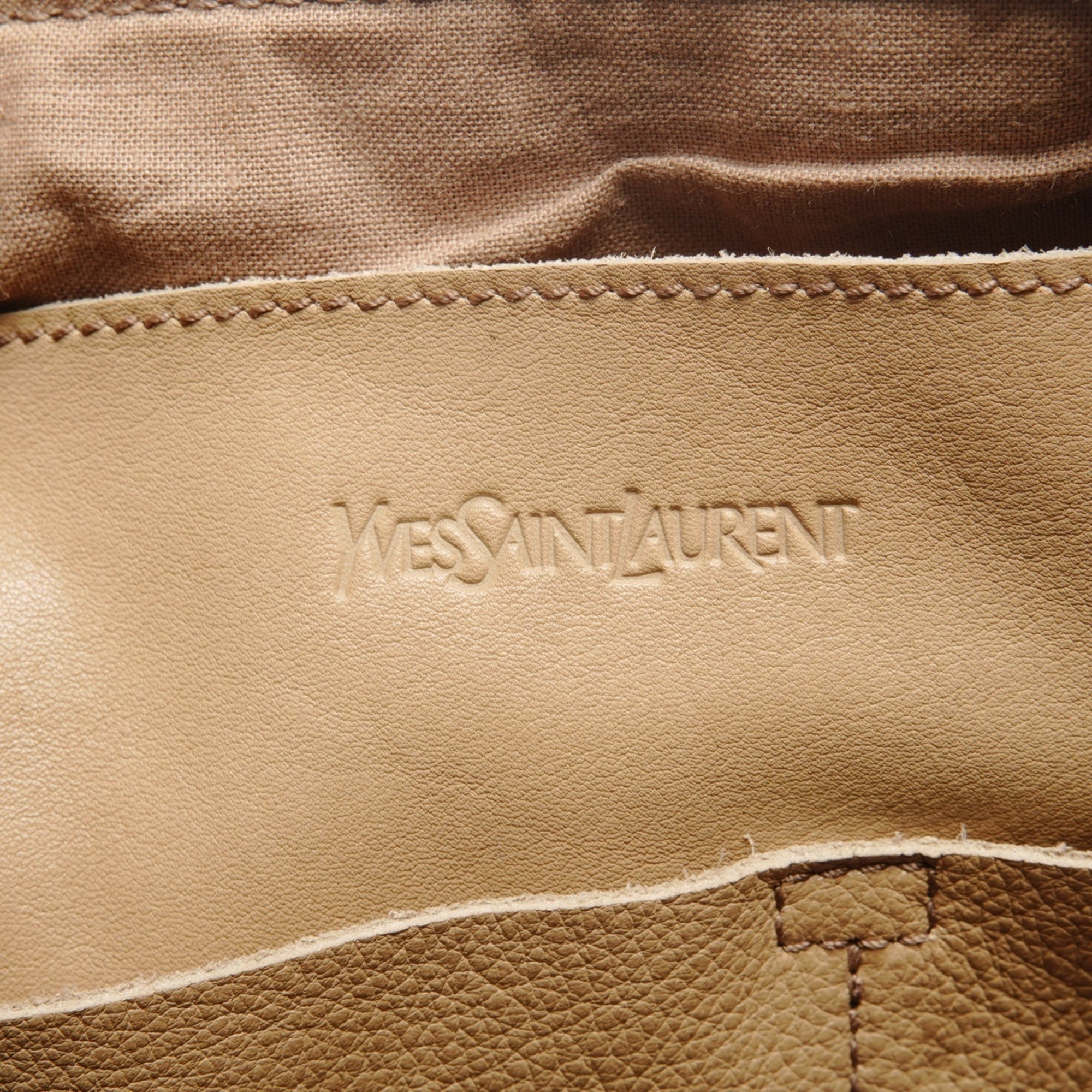 Yves Saint Laurent Beige Leather Boston Bag (Pre-Owned)