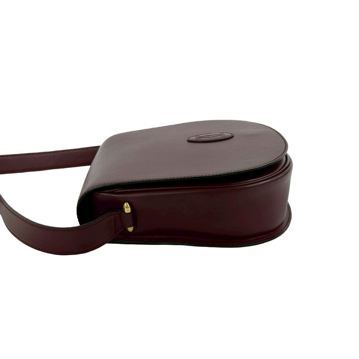 Cartier Wine Red Leather Pochette Shoulder Bag (Pre-Owned)