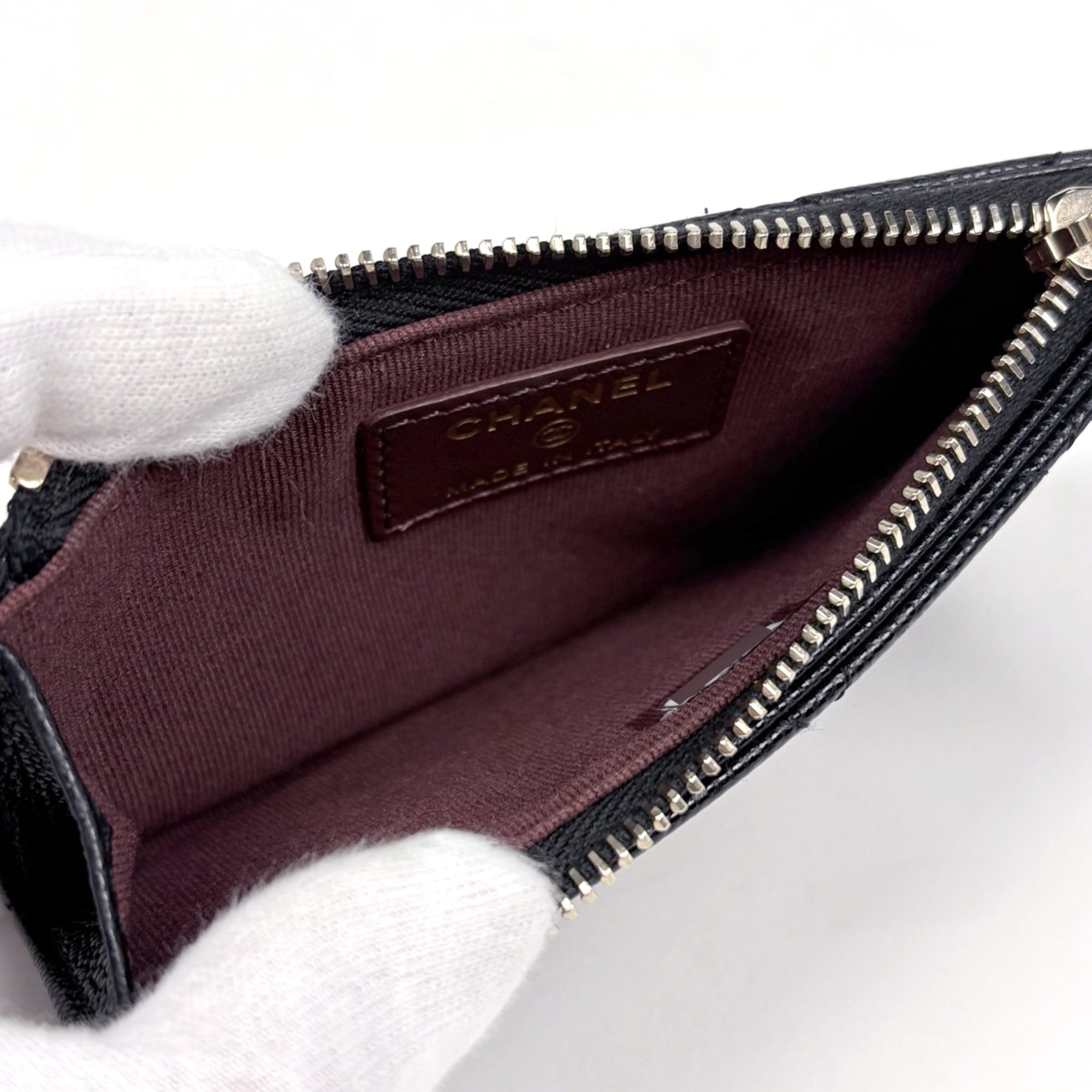 Chanel Matelasse Black Grained Calfskin Coin Purse/Coin Case (Pre-Owned)