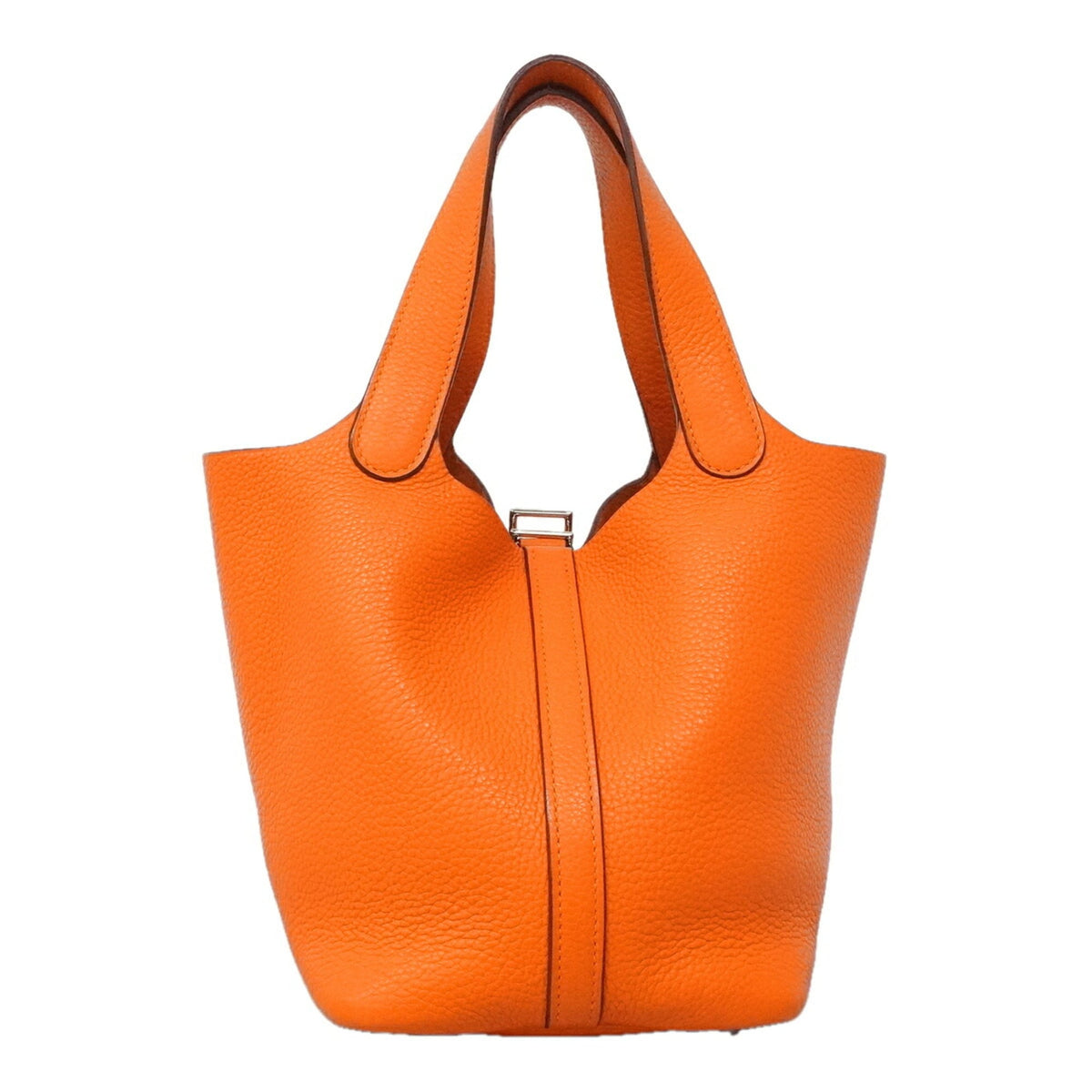 Hermes Orange Taurillon Clemence Leather Handbag (Pre-Owned)