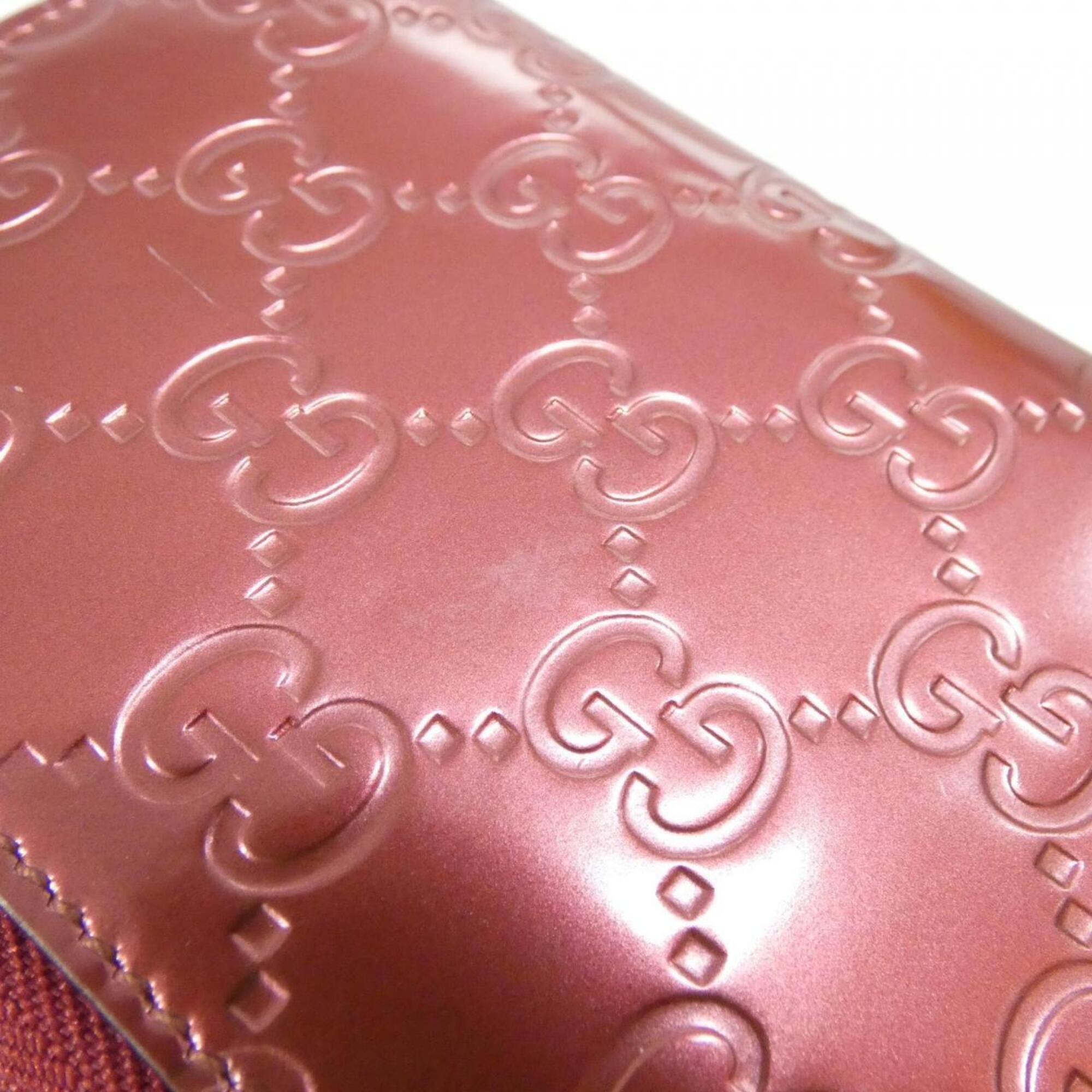 Gucci Red Color Leather Long Wallet (Bi-Fold) (Pre-Owned)