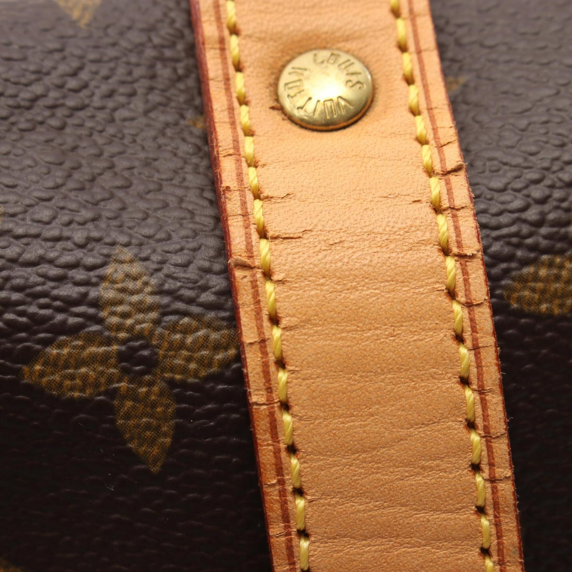 Louis Vuitton Brown Coated Canvas Leather Handbag Shoulder Bag (Pre-Owned)