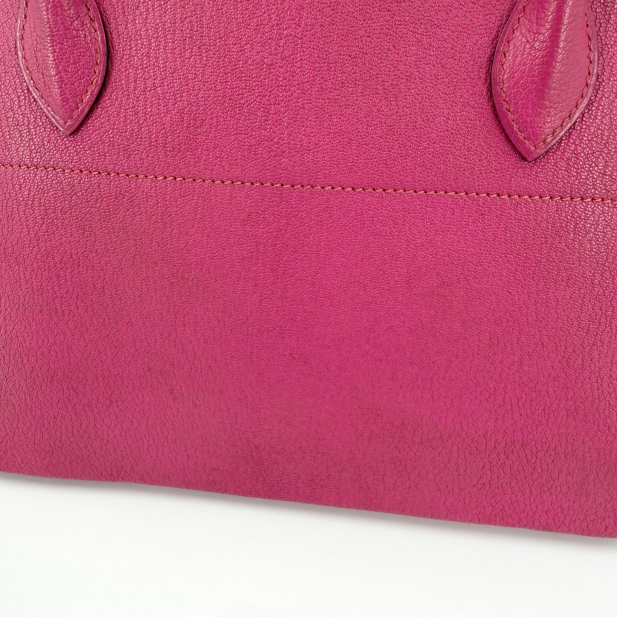 Hermes Pink Leather Handbag Shoulder Bag (Pre-Owned)