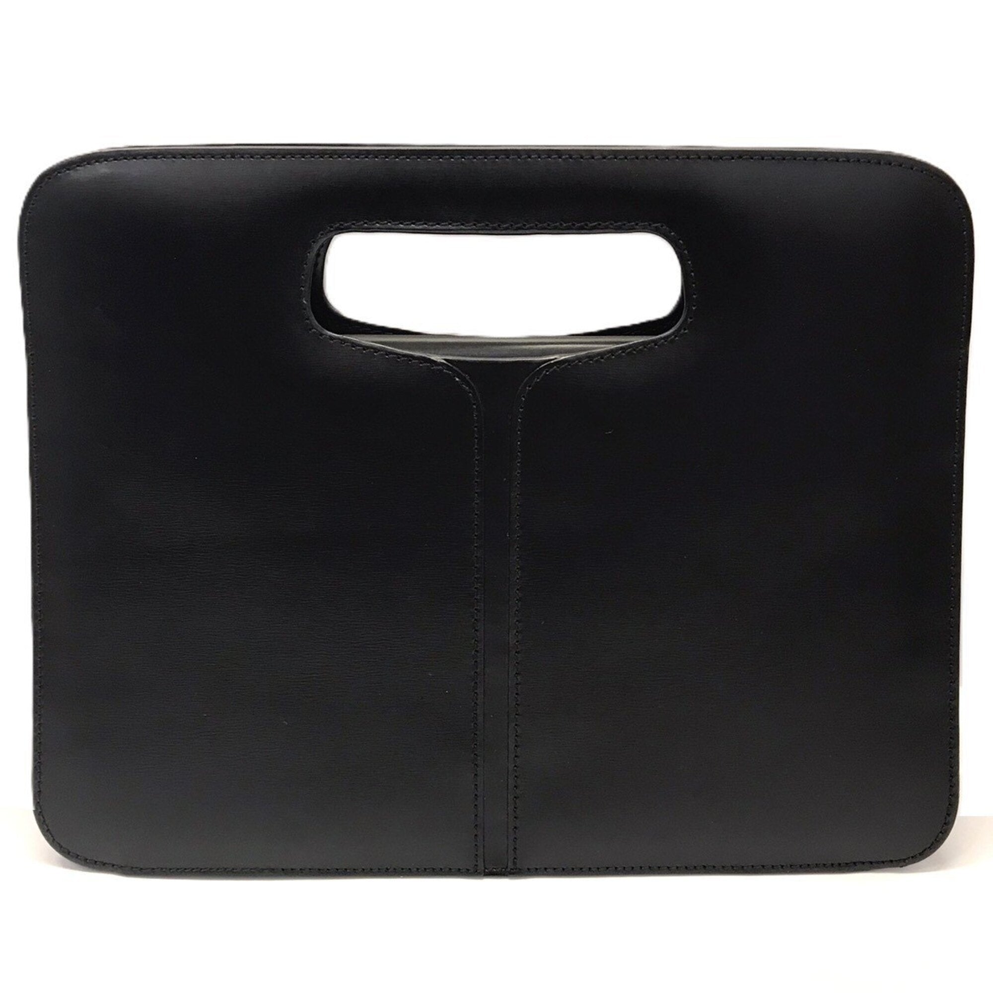 Loewe Black Leather Clutch Bag Handbag (Pre-Owned)
