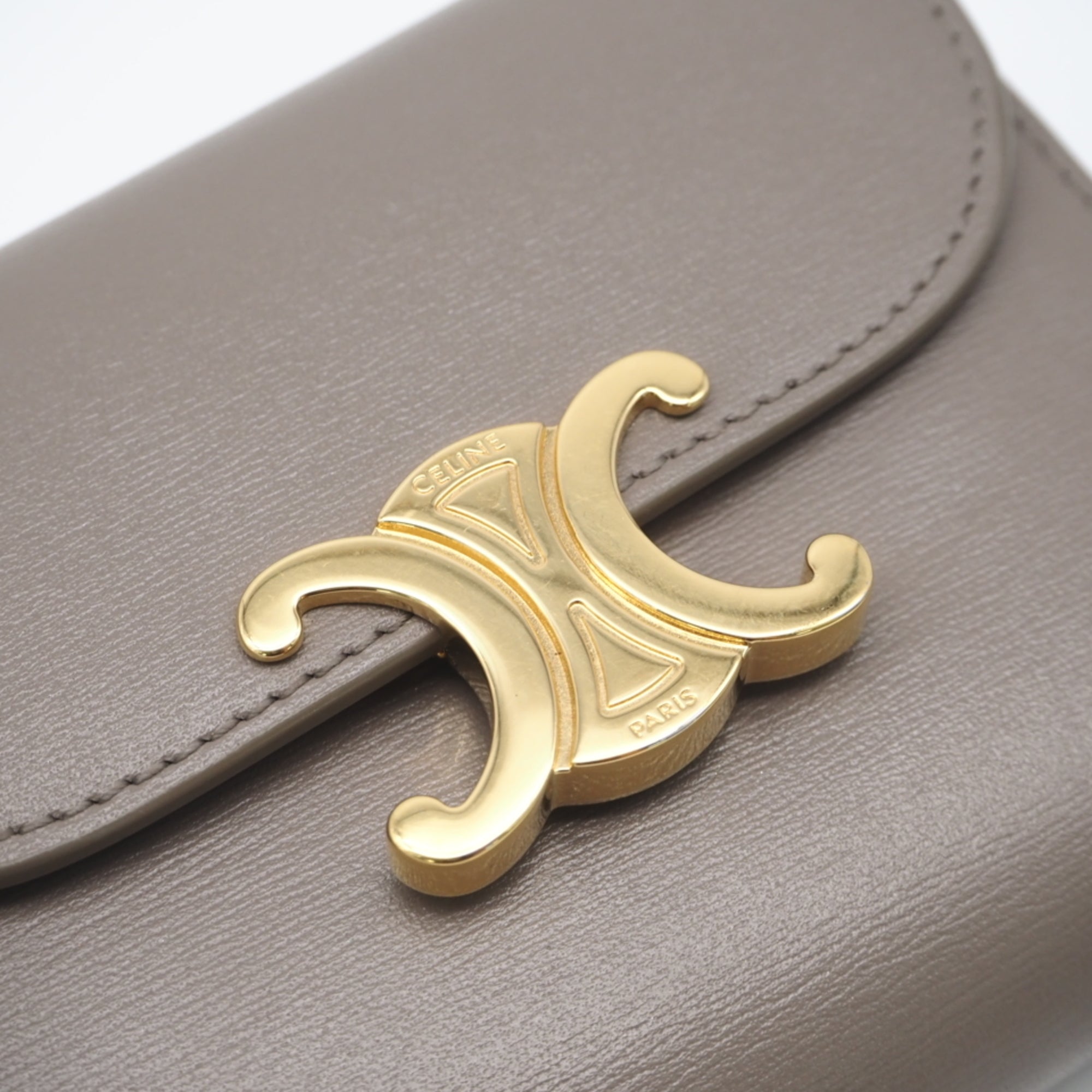 Celine Grayish Leather Wallet (Tri-Fold) (Pre-Owned)