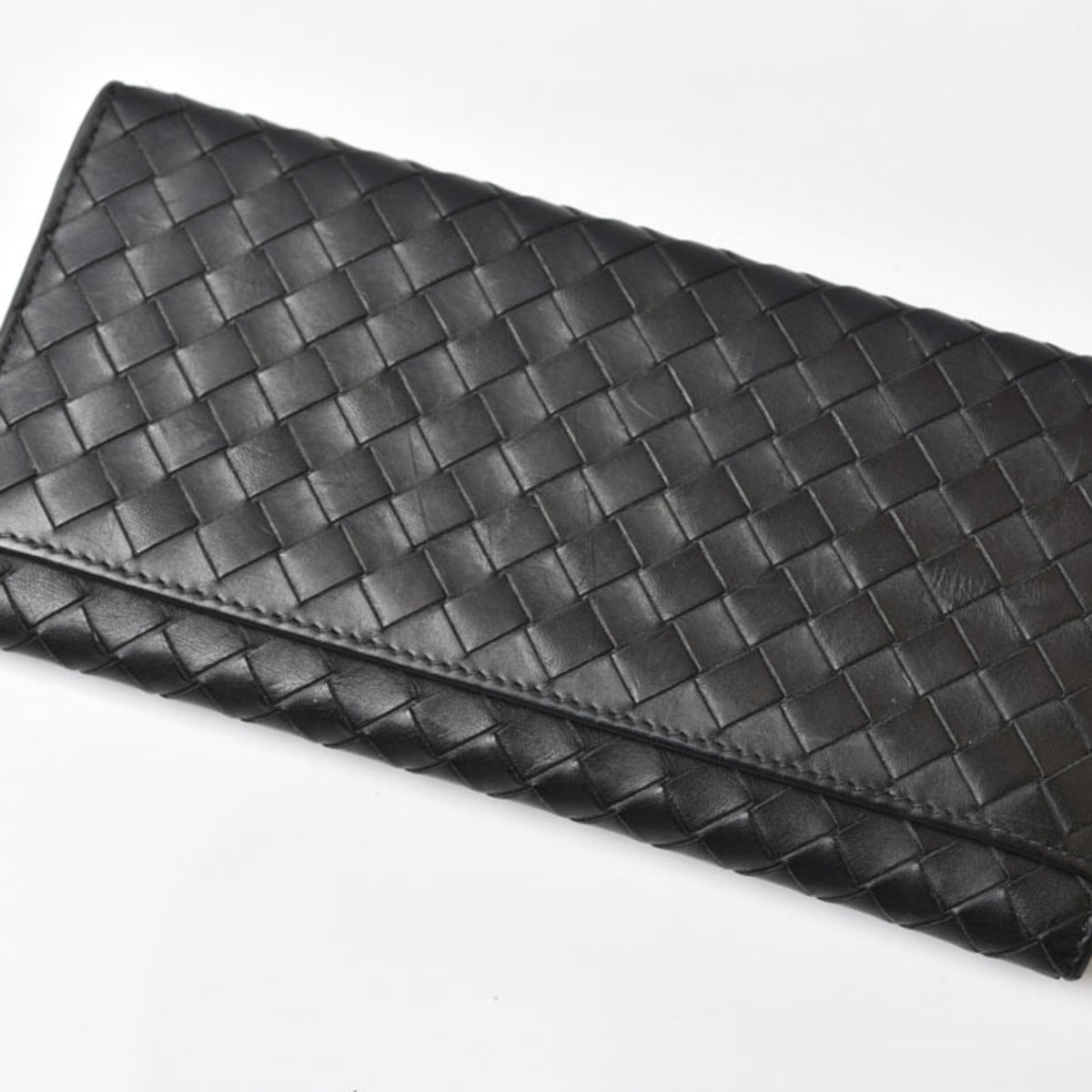 Bottega Veneta Black Khaki Leather Coin Purse/Coin Case (Pre-Owned)