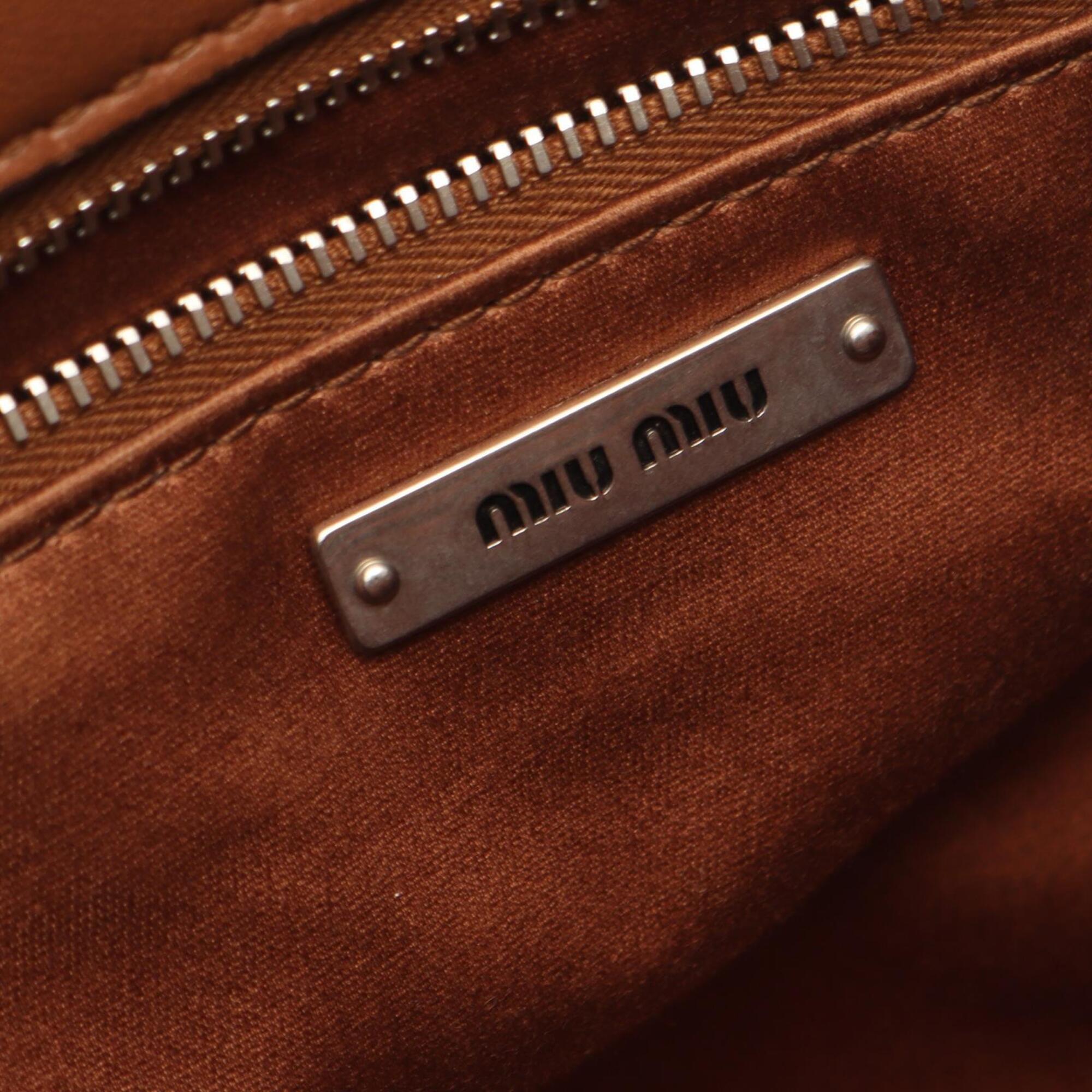 Miu Miu Brown Leather Handbag Shoulder Bag (Pre-Owned)
