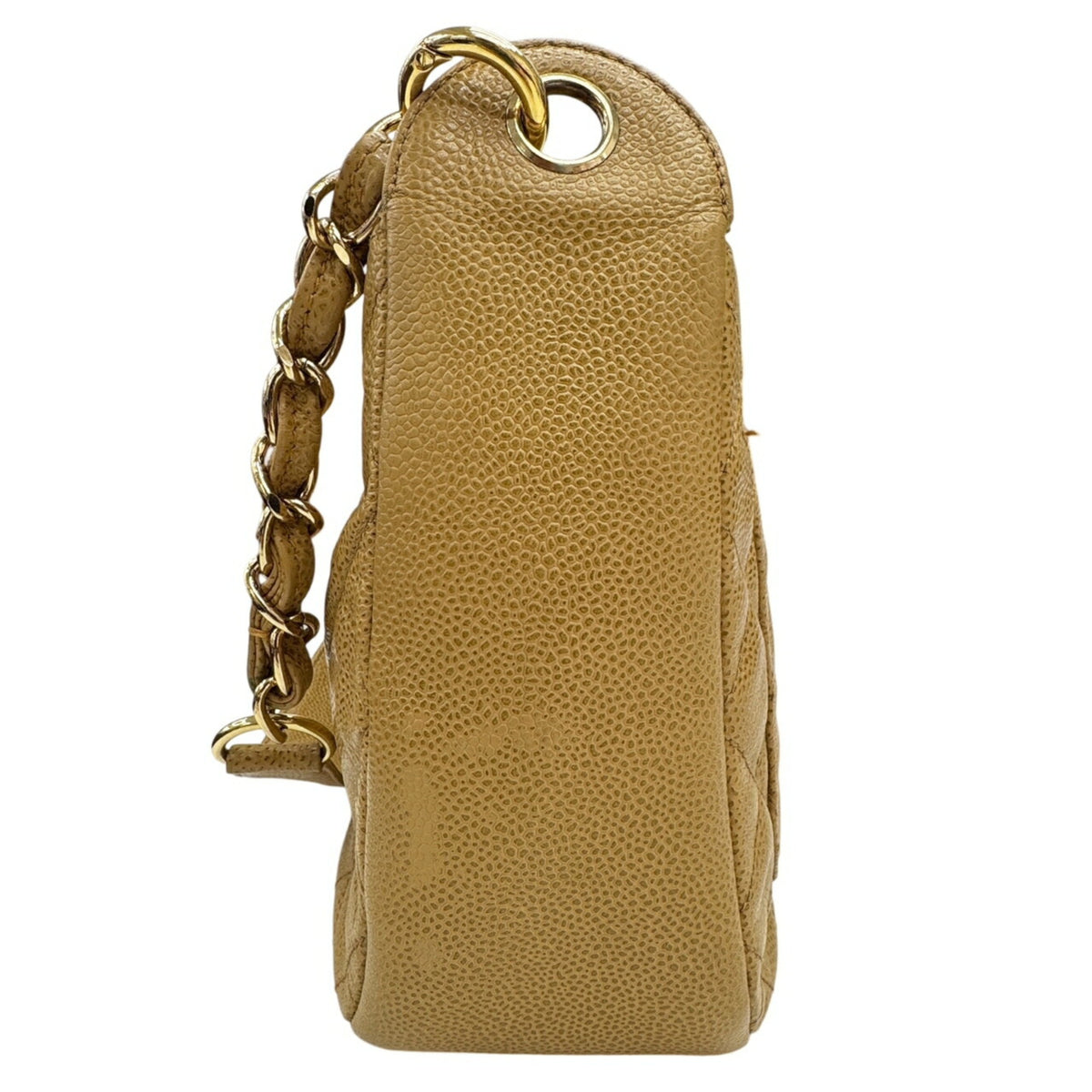 Chanel Beige Grained Calfskin Shoulder Bag (Pre-Owned)