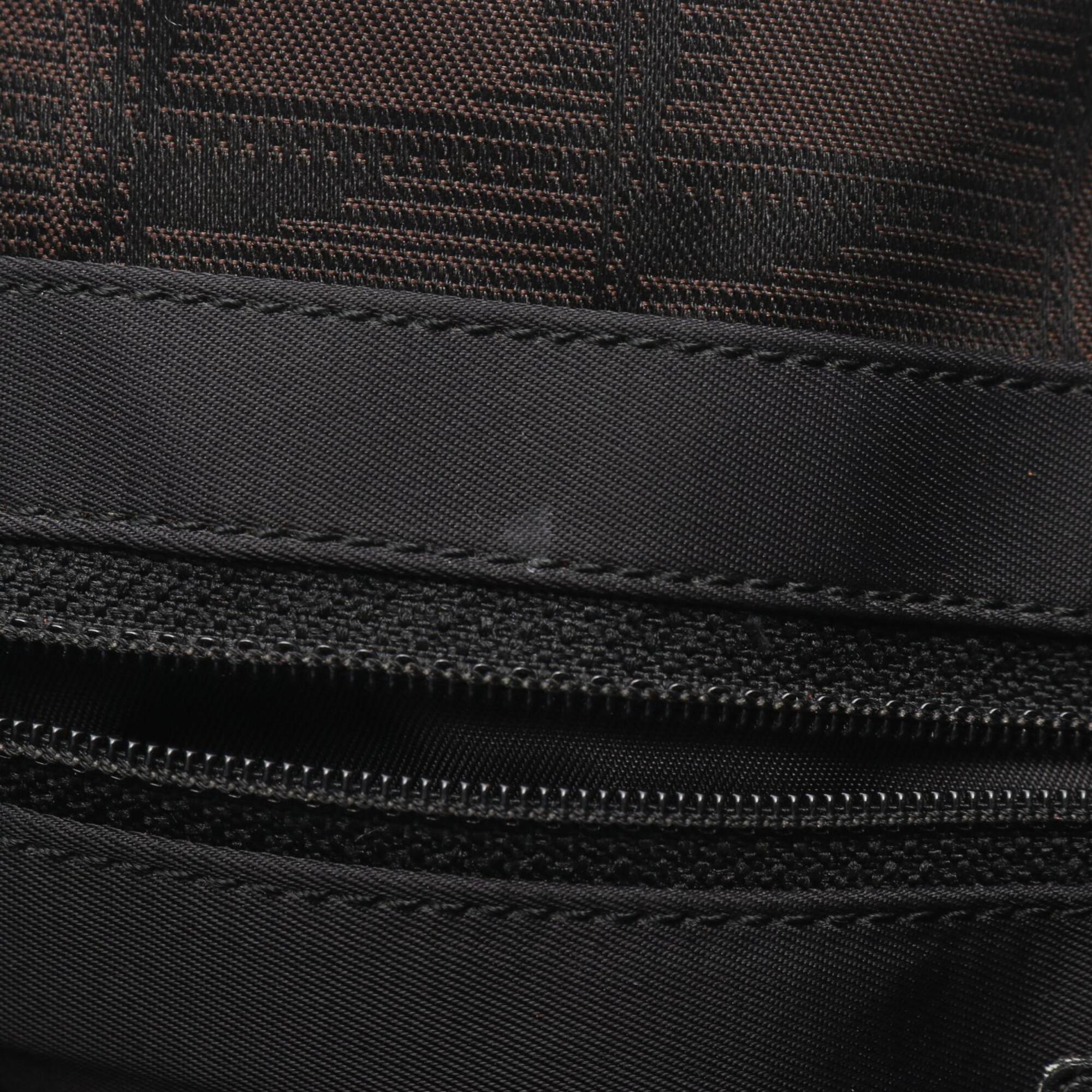 Chanel Black Brown Nylon Canvas Leather Handbag Tote Bag (Pre-Owned)