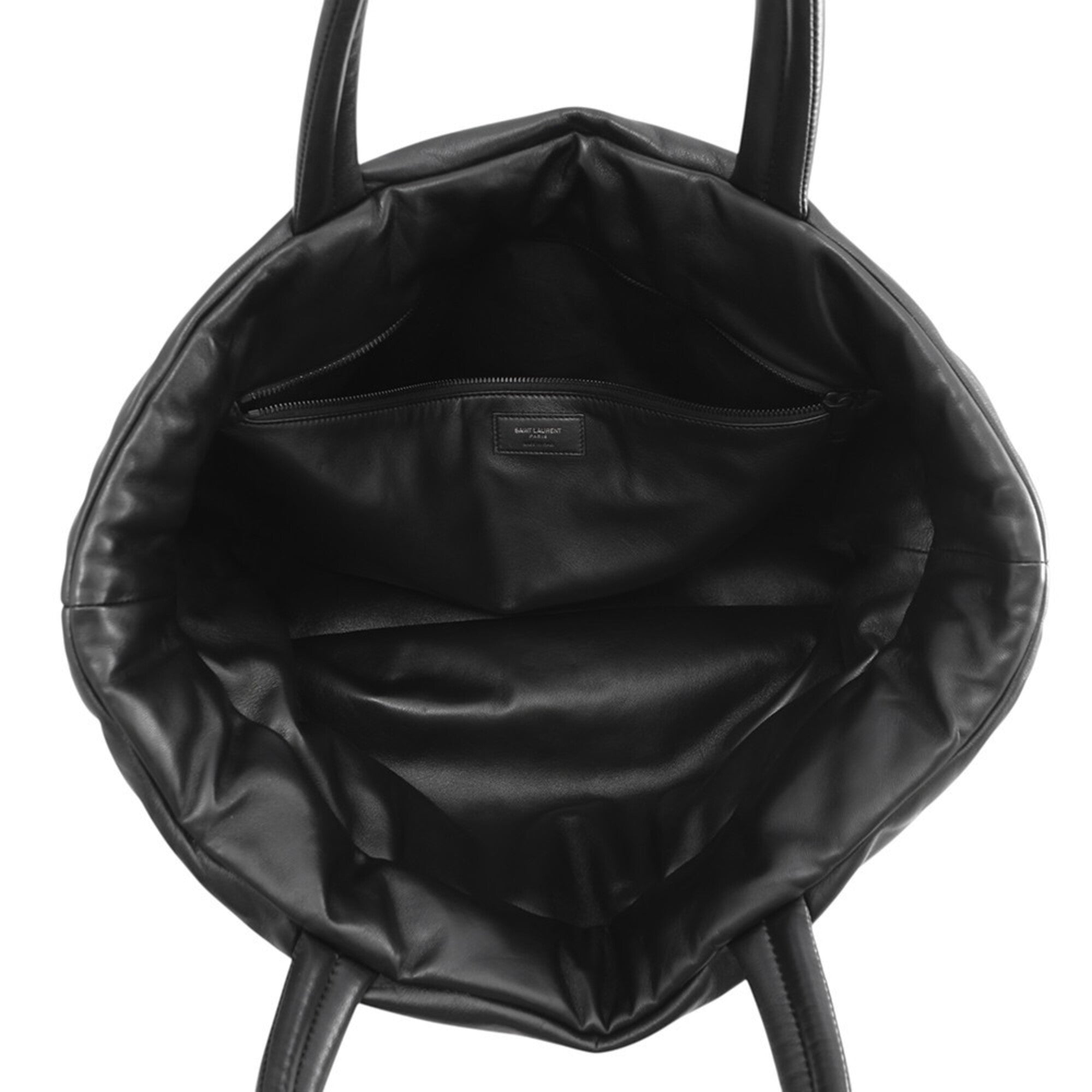 Yves Saint Laurent Black Leather Handbag Tote Bag (Pre-Owned)