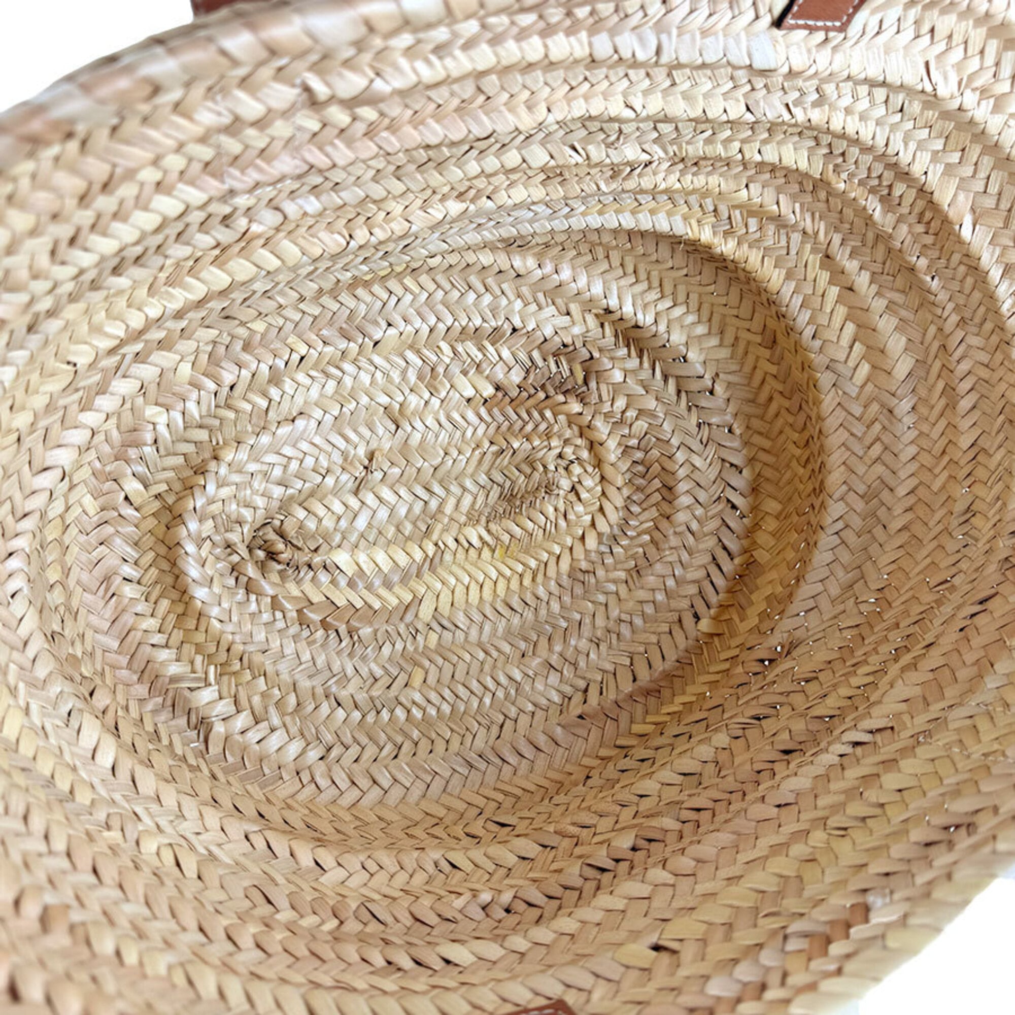 Loewe Brown Raffia Leather Basket Handbag (Pre-Owned)