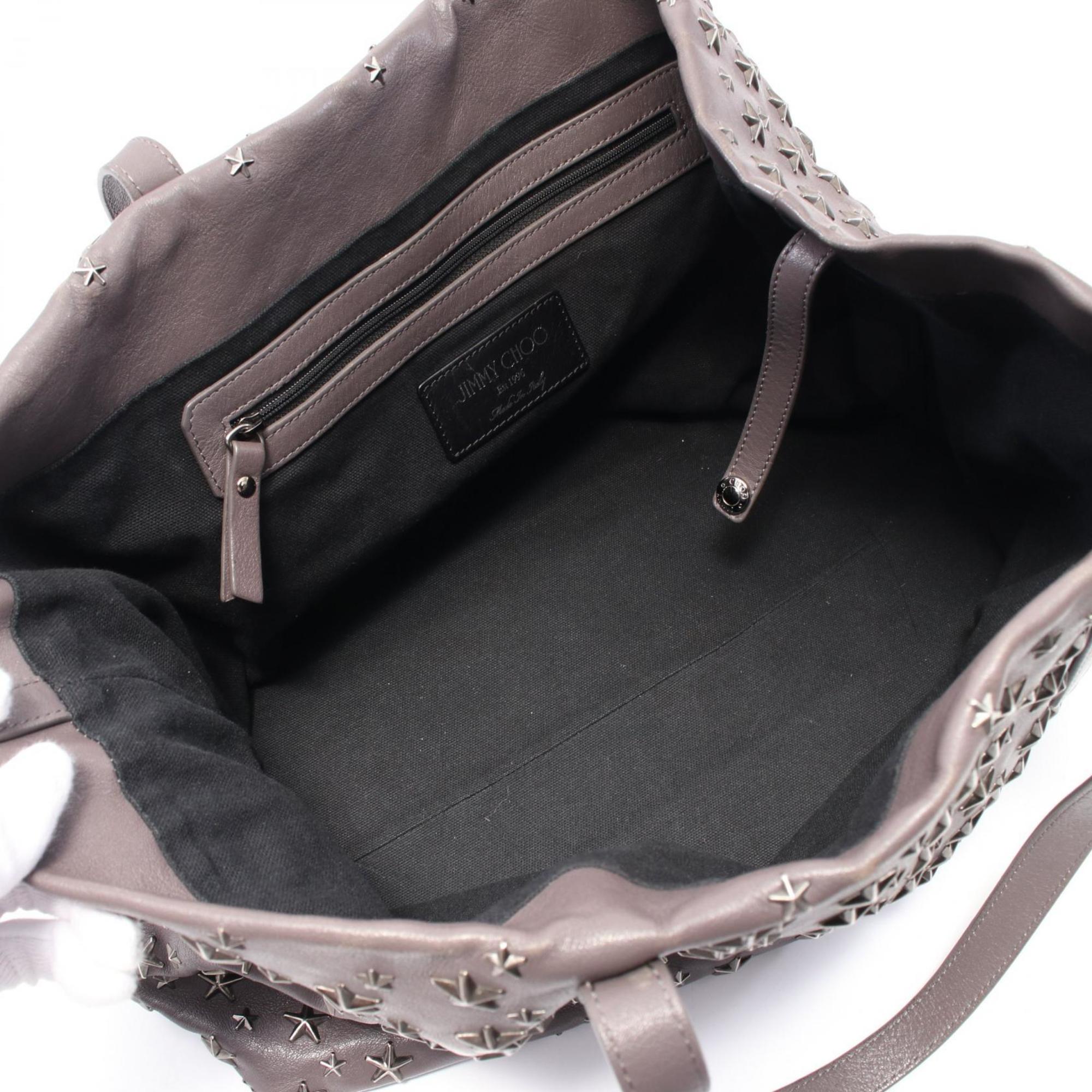 Jimmy Choo Gray Leather Tote Bag (Pre-Owned)