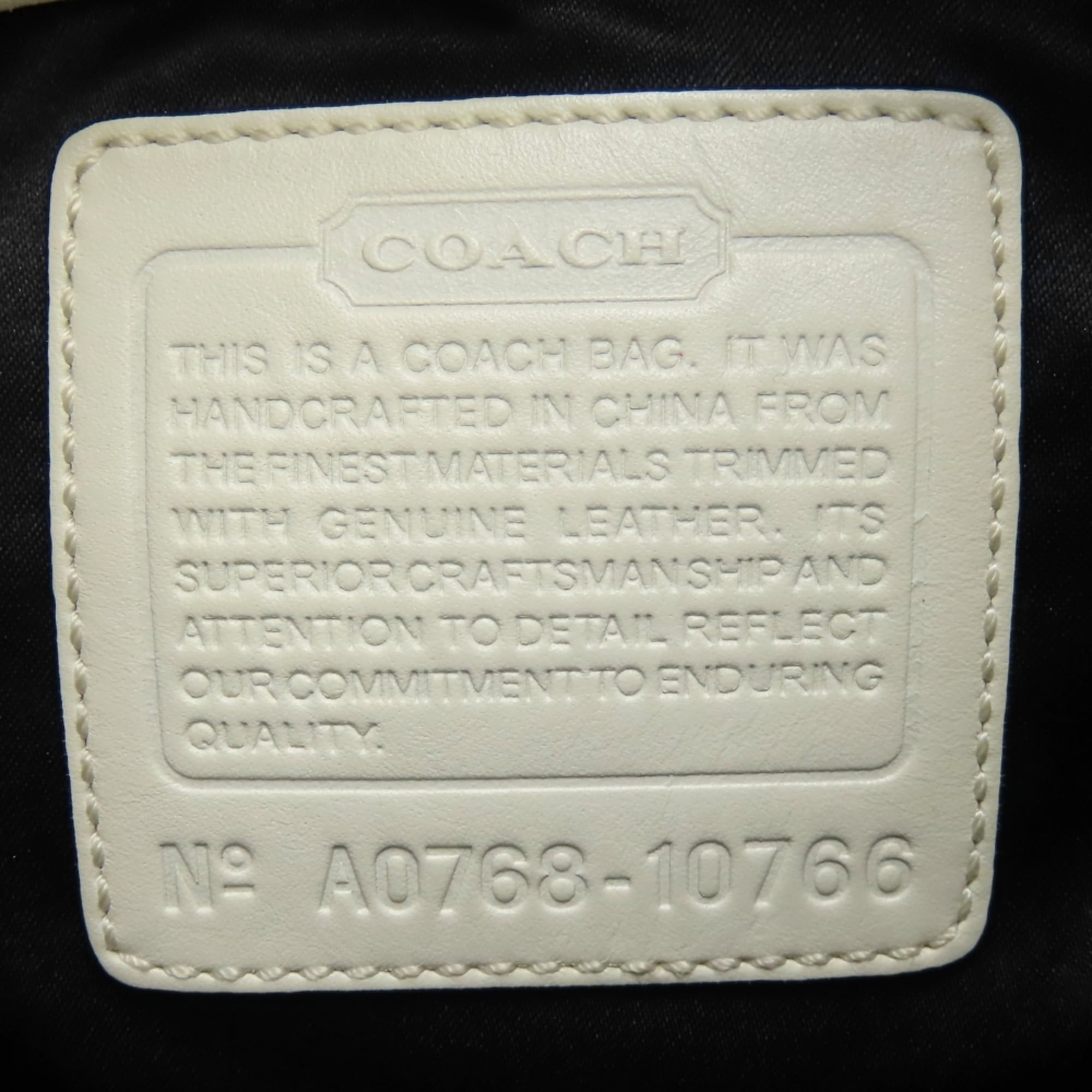 Coach Gray White Canvas Leather Tote Bag (Pre-Owned)