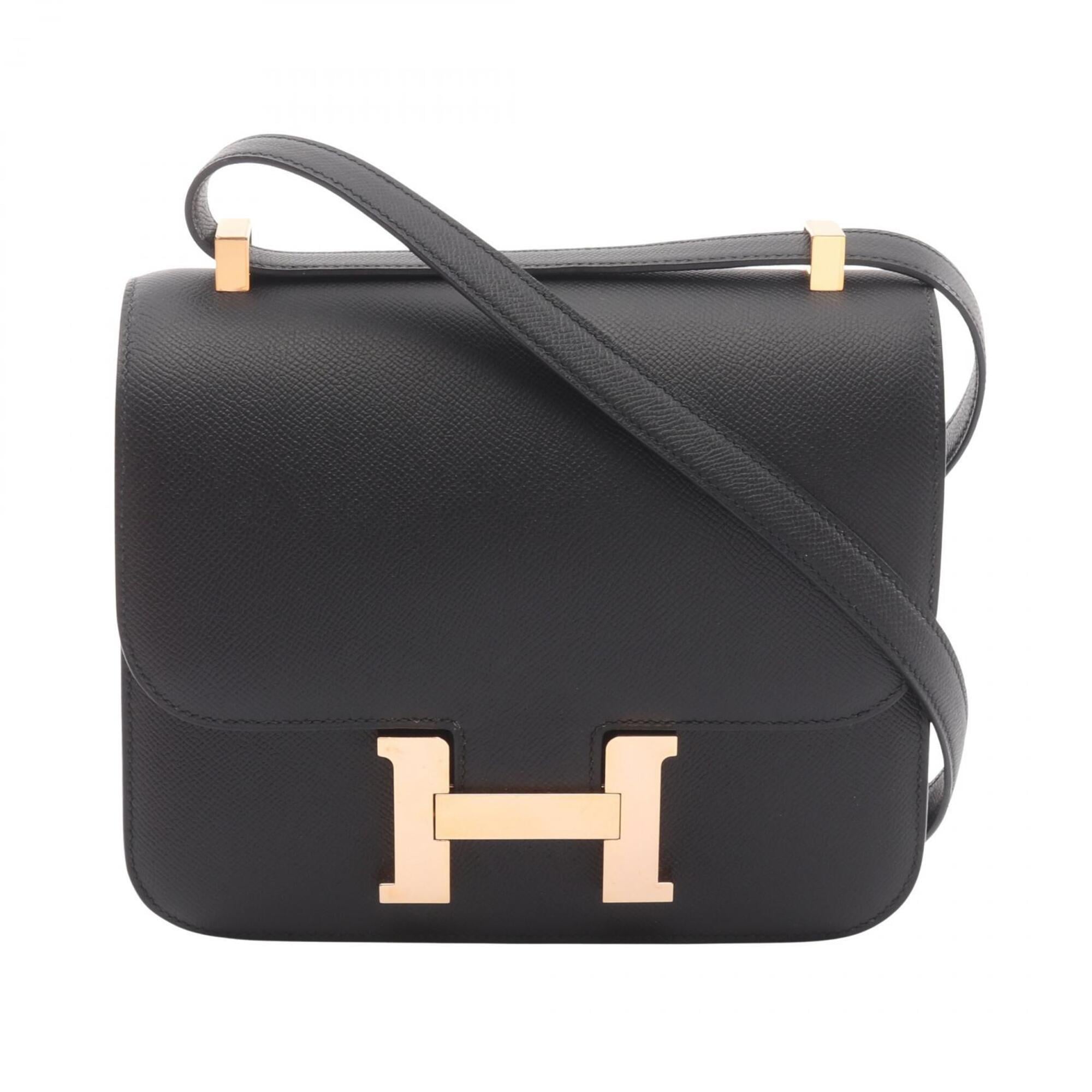 Hermes Black Epsom Leather Leather Handbag Shoulder Bag (Pre-Owned)