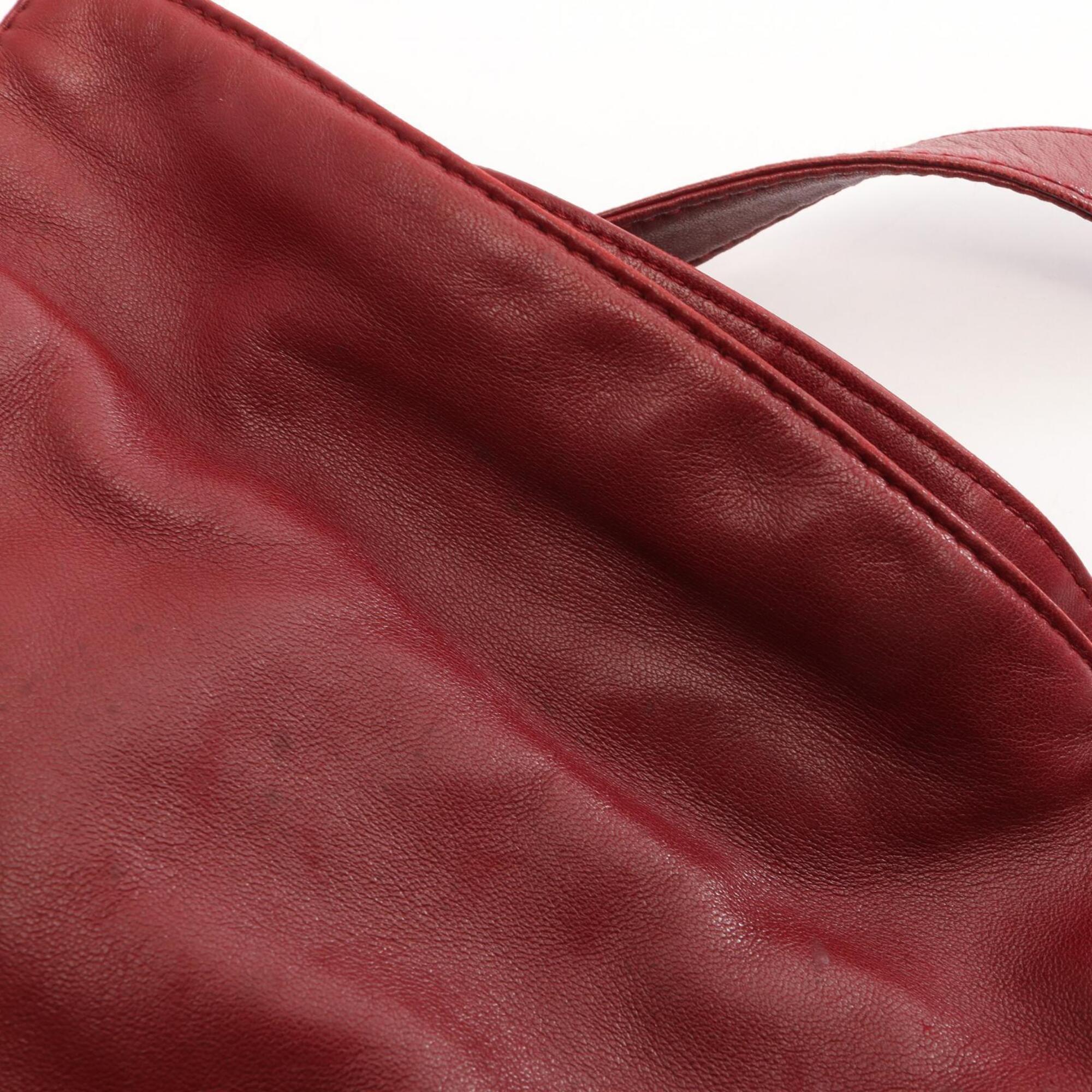 Loewe Bordeaux Leather Handbag Shoulder Bag (Pre-Owned)