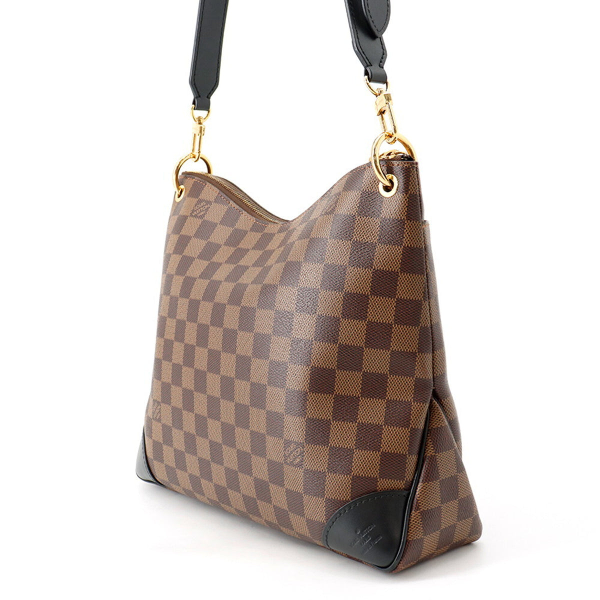 Louis Vuitton Black Damier Canvas Ebene Noir Exotic Leather Handbag Shoulder Bag (Pre-Owned)