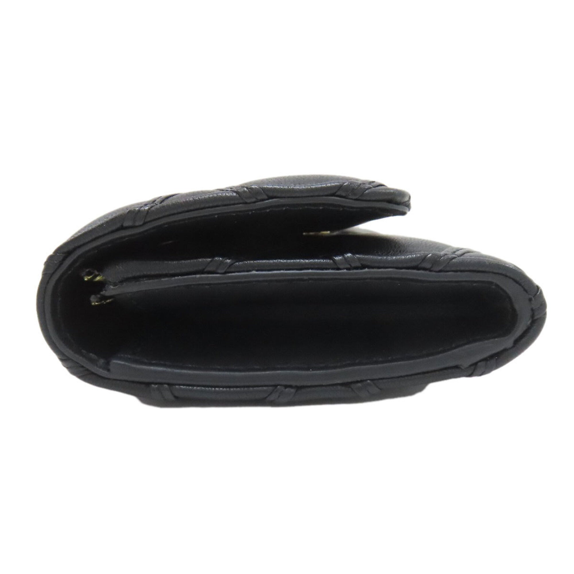 Louis Vuitton Noir Leather Coin Purse/Coin Case (Pre-Owned)