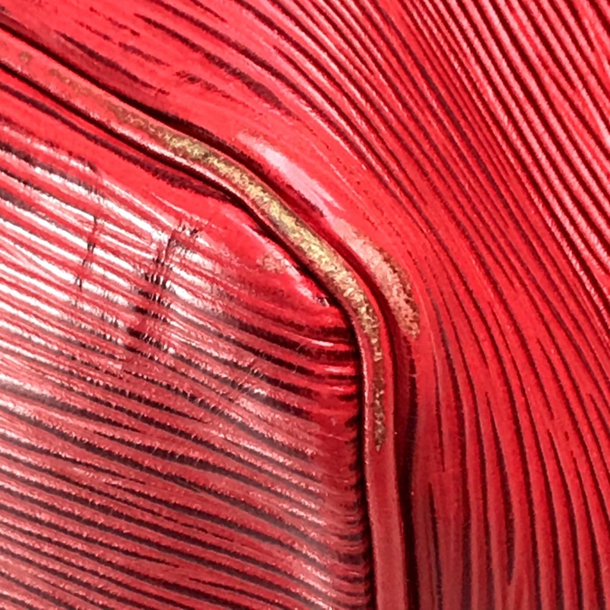Louis Vuitton Castilian Red Red Color Epi Leather Shoulder Bag (Pre-Owned)