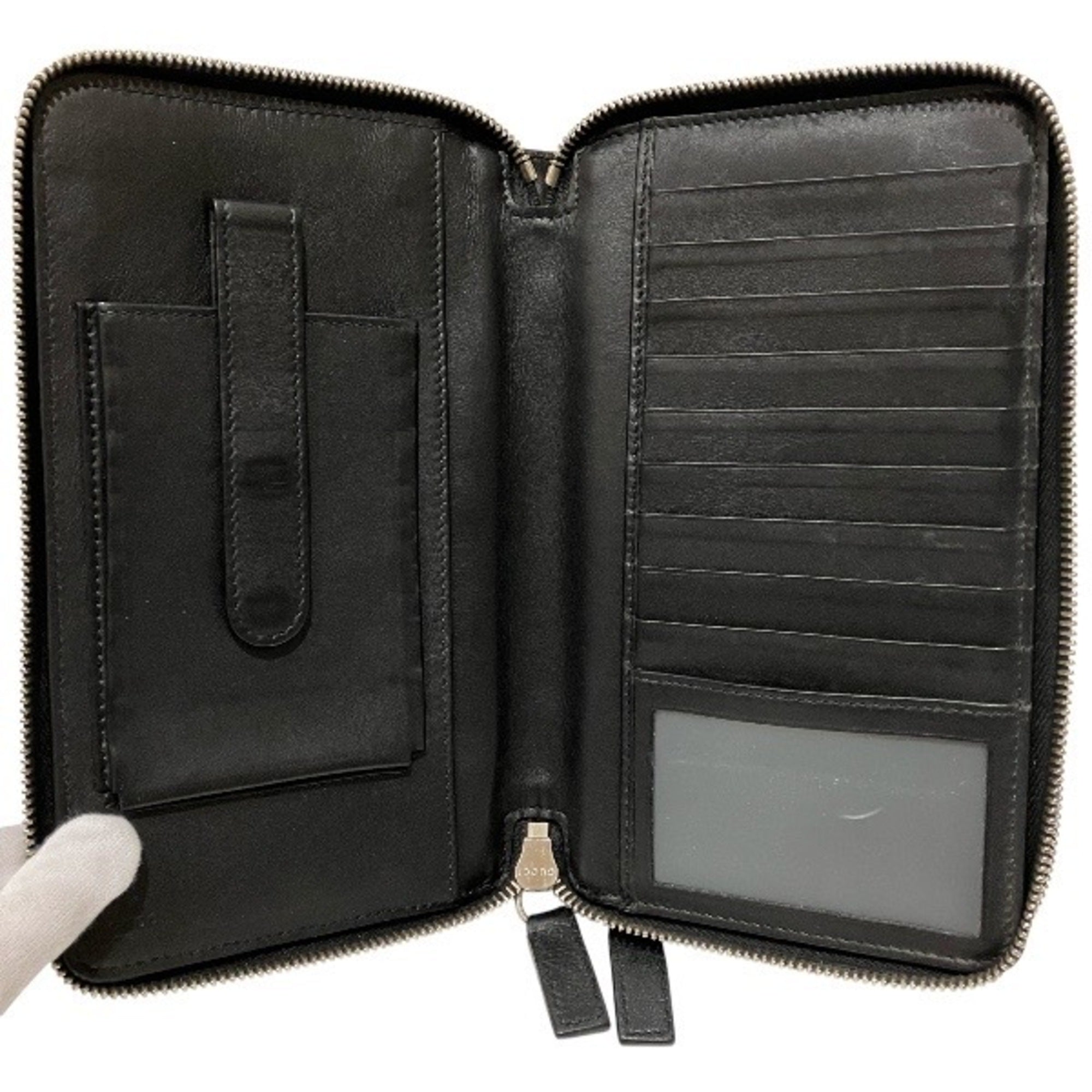 Gucci Black Leather Long Wallet (Bi-Fold) (Pre-Owned)