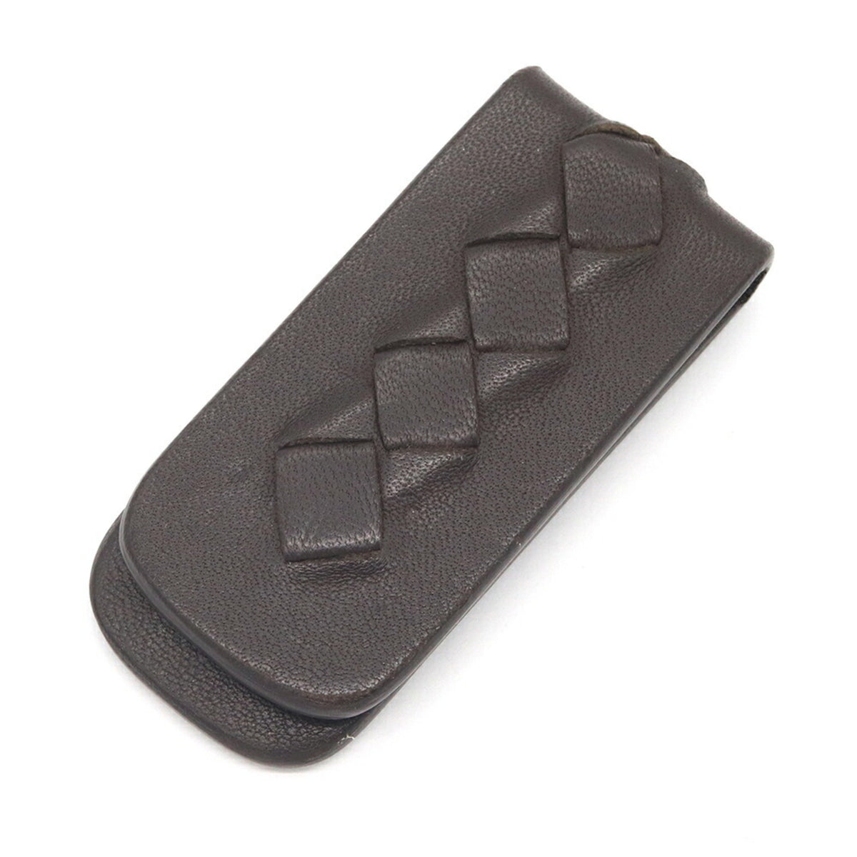 Bottega Veneta Intrecciato Dark Brown Leather Money Clip (Pre-Owned)