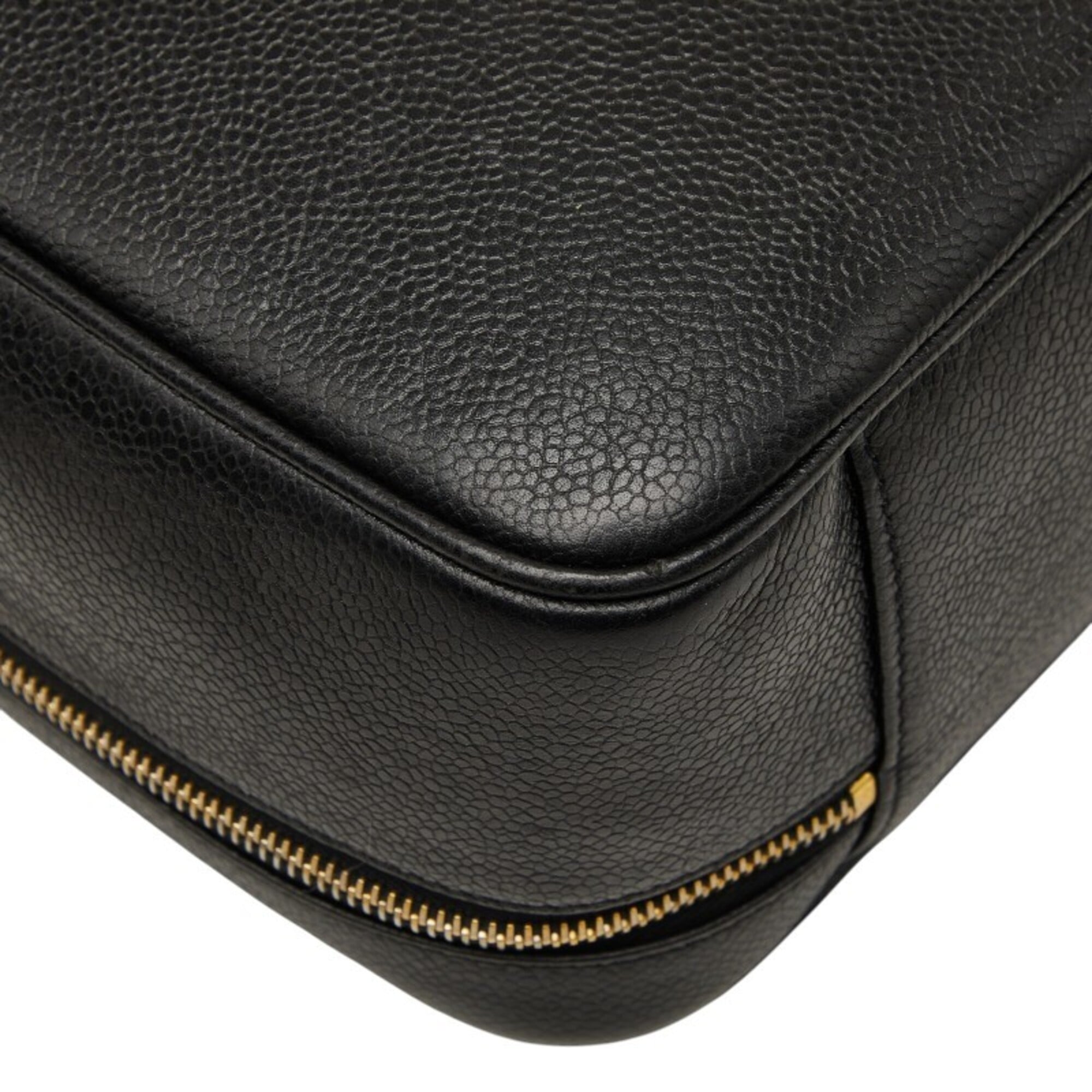 Chanel Black Grained Calfskin Handbag Shoulder Bag Vanity Bag (Pre-Owned)