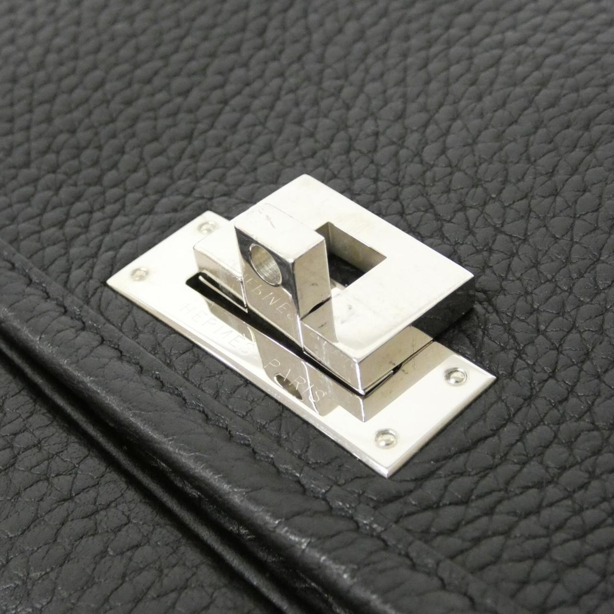 Hermes Black Taurillon Clemence Leather Handbag (Pre-Owned)