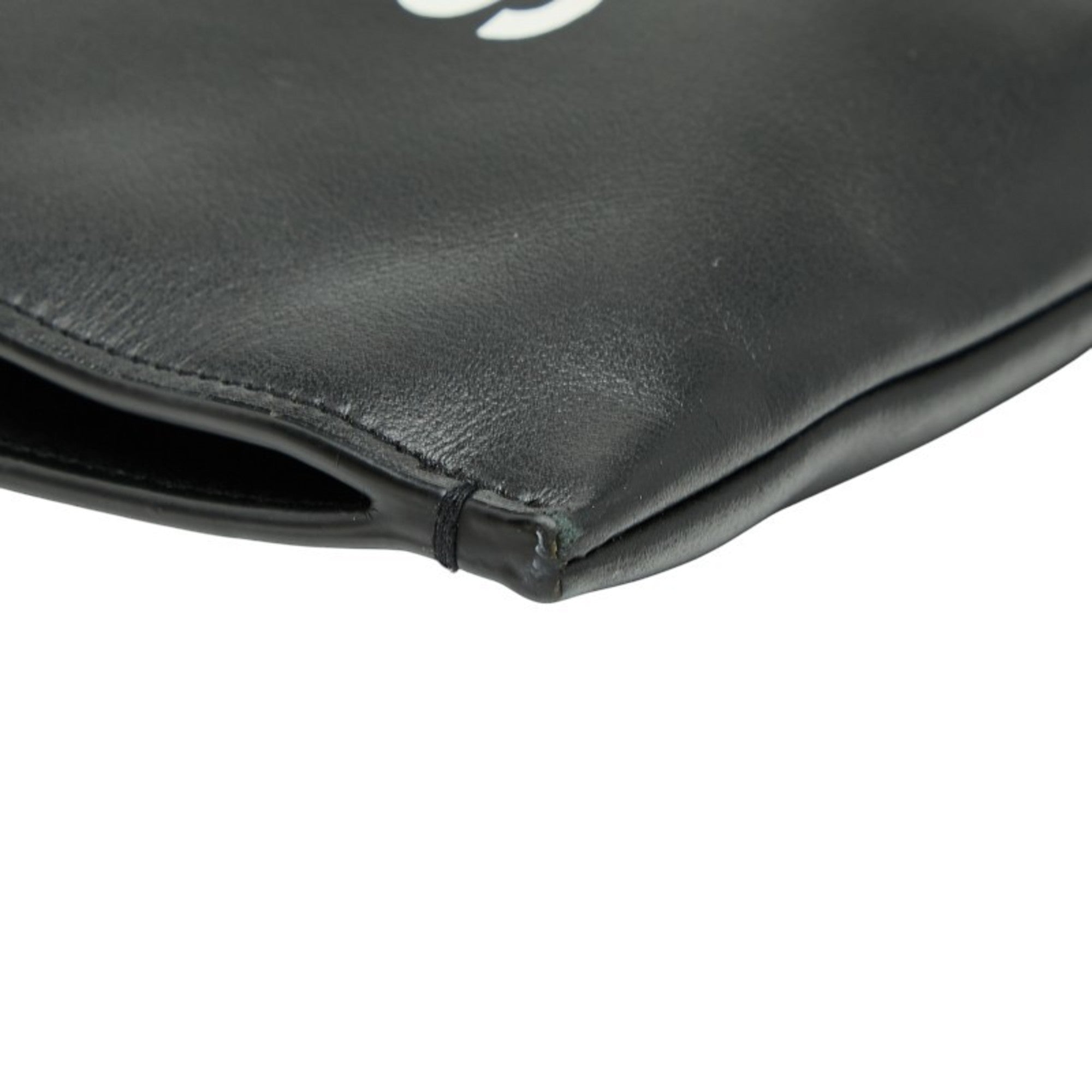 Saint Laurent Black White Leather Clutch Bag (Pre-Owned)