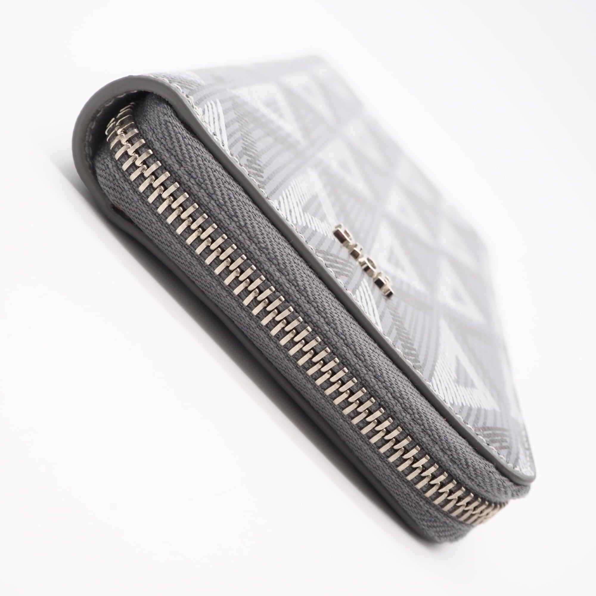 Christian Dior Gray Coated Canvas Leather Long Wallet (Bi-Fold) (Pre-Owned)