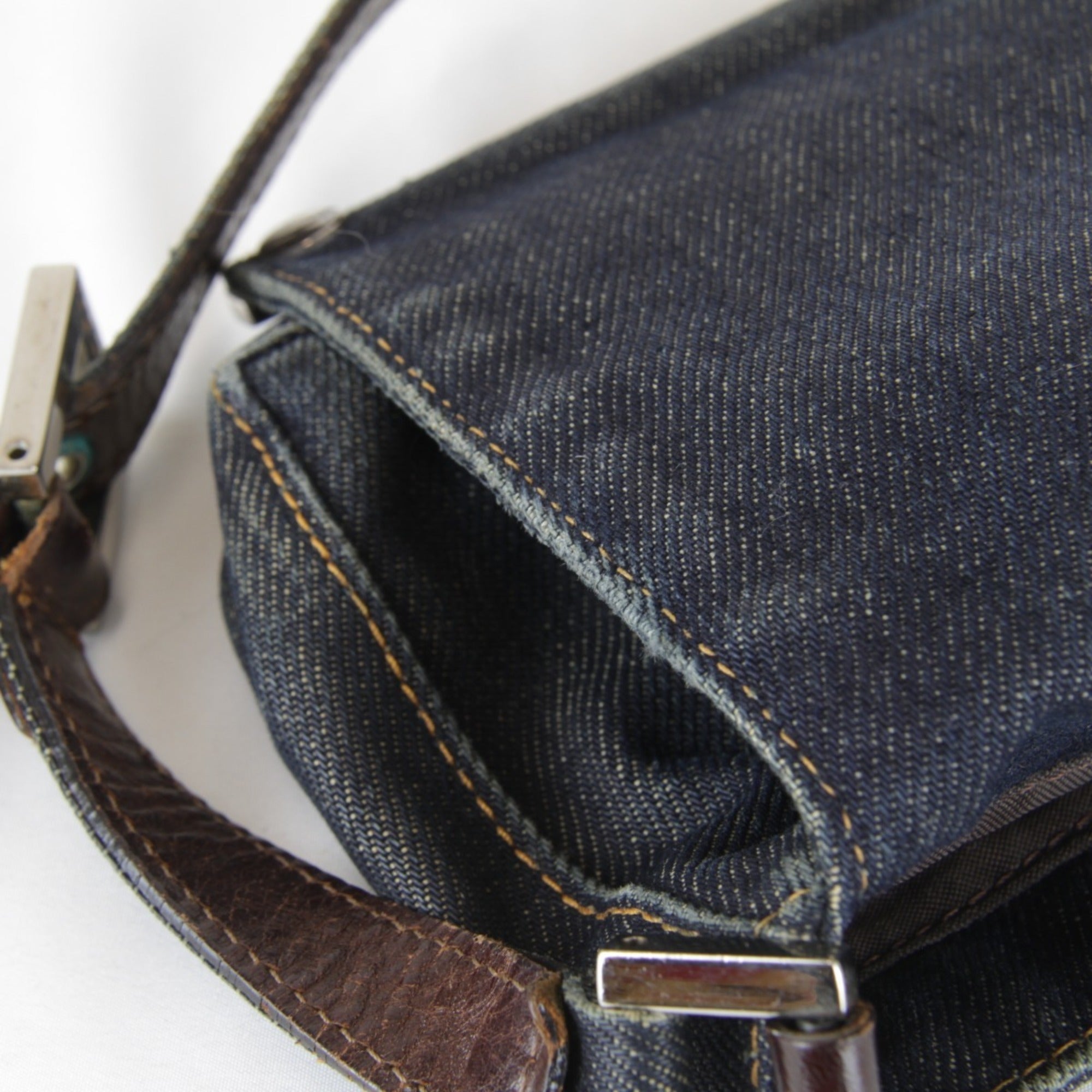 Fendi Navy Denim Shoulder Bag (Pre-Owned)