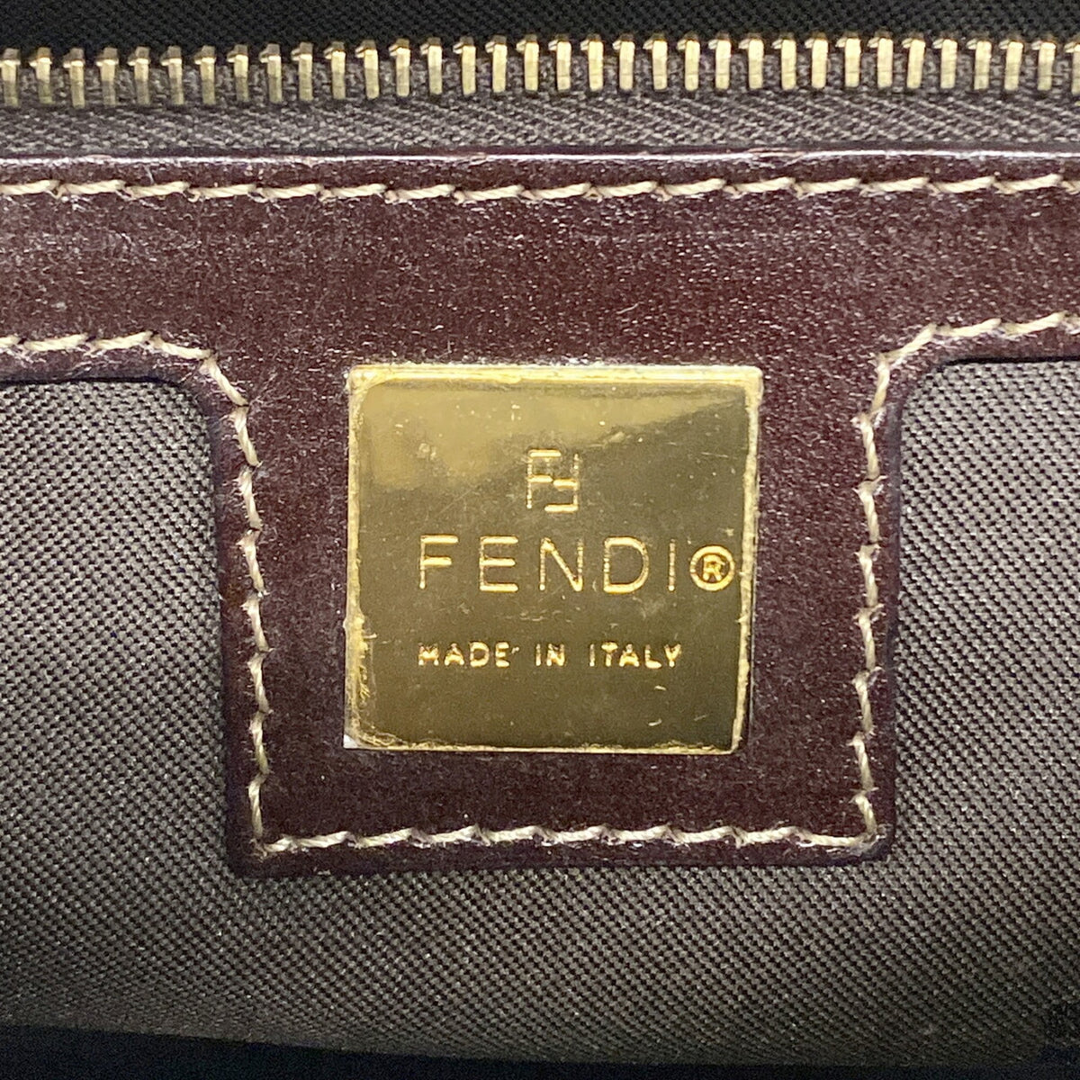 Fendi Brown Coated Canvas Handbag (Pre-Owned)