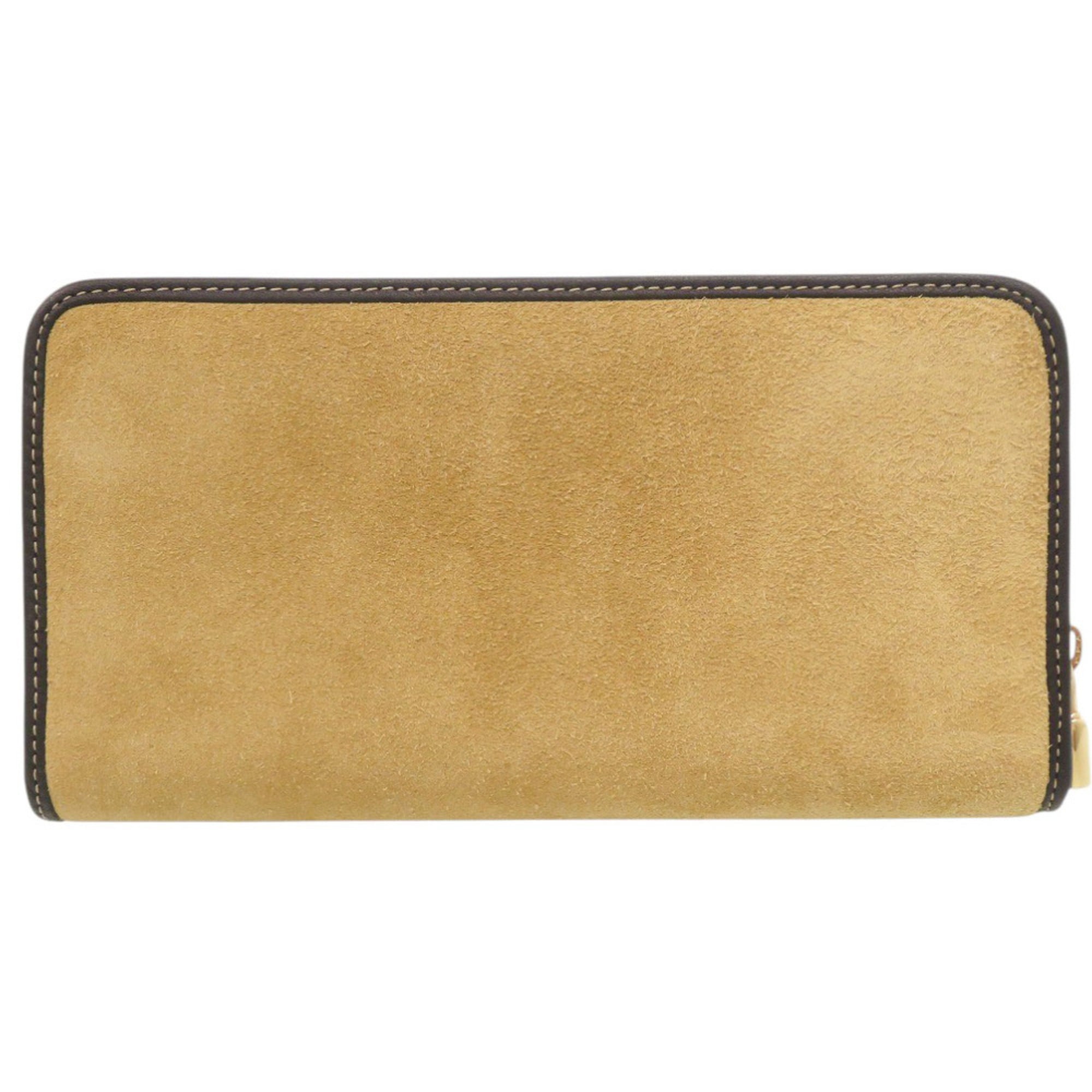 Loewe Beige Brown Suede Long Wallet (Bi-Fold) (Pre-Owned)