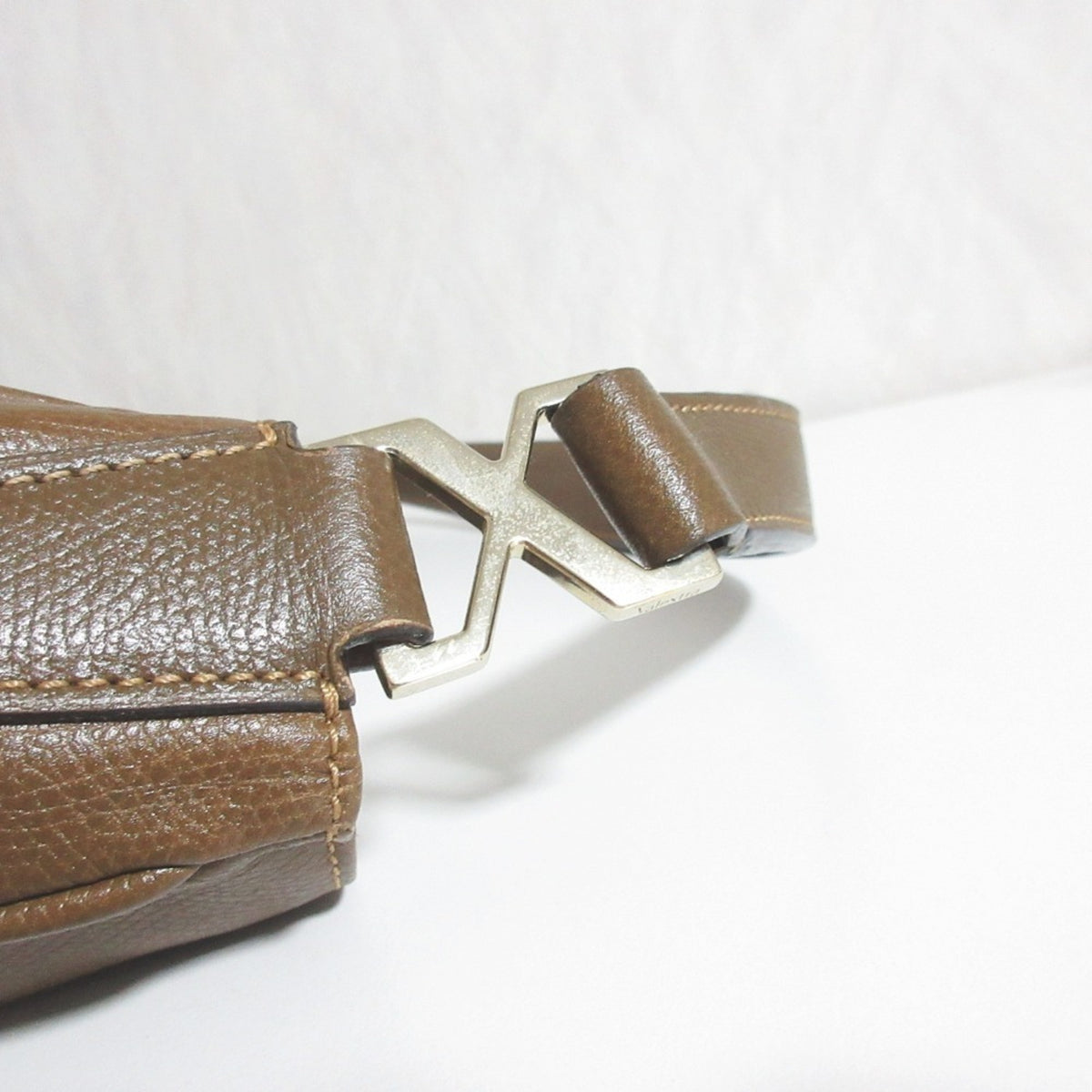 Valextra Brown Leather Shoulder Bag Tote Bag (Pre-Owned)