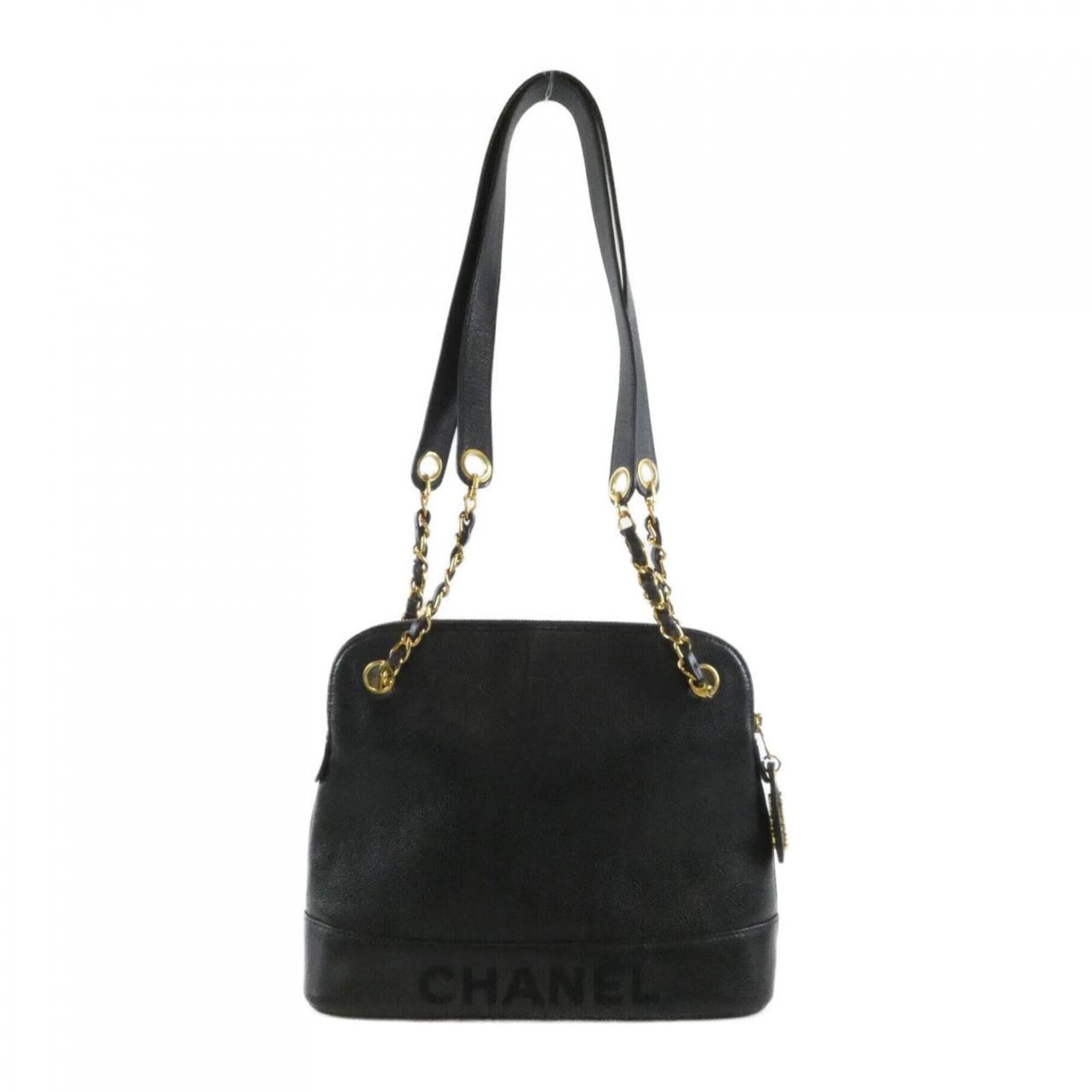Chanel Black Grained Calfskin Shoulder Bag (Pre-Owned)