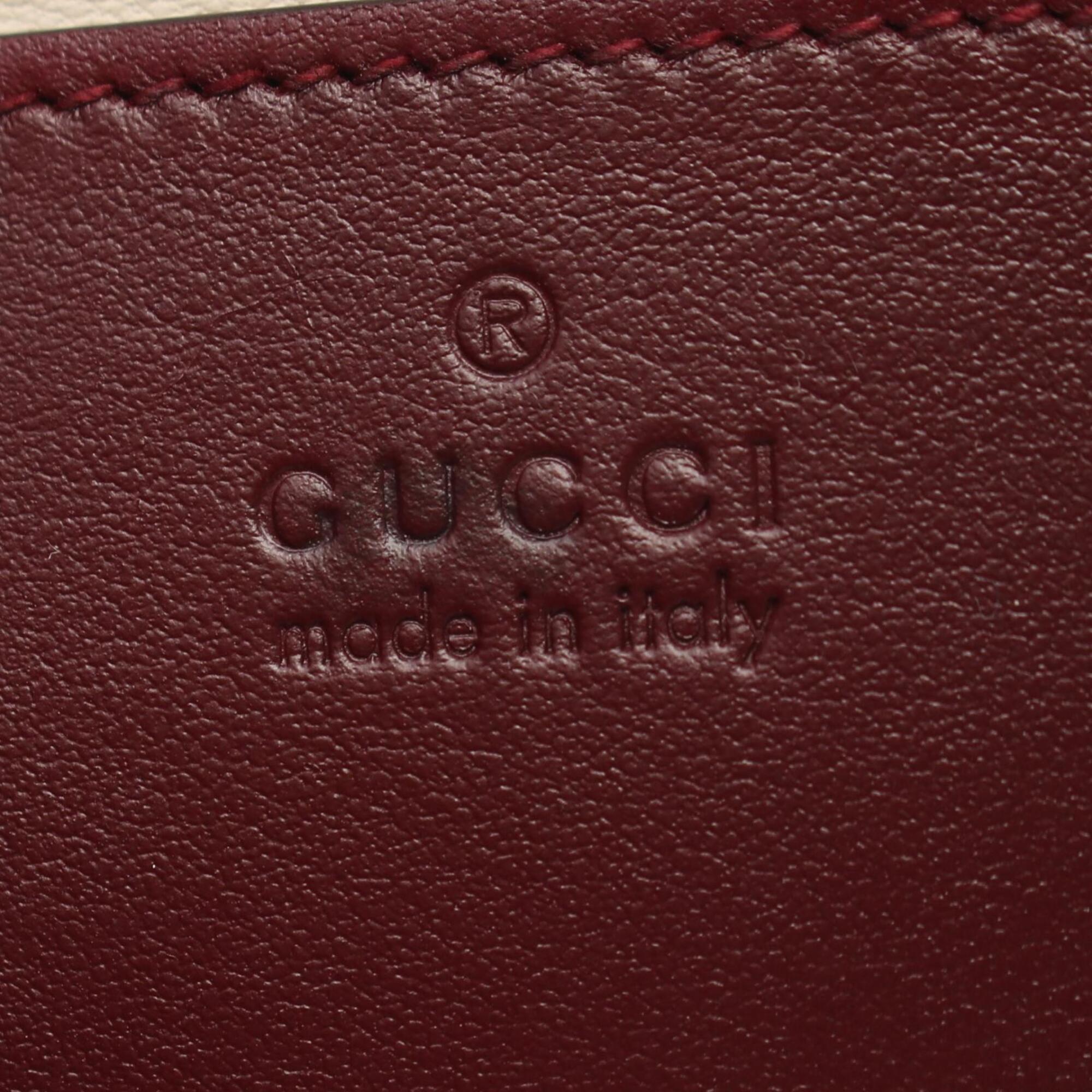 Gucci Gg Marmont Bordeaux Leather Handbag Shoulder Bag (Pre-Owned)